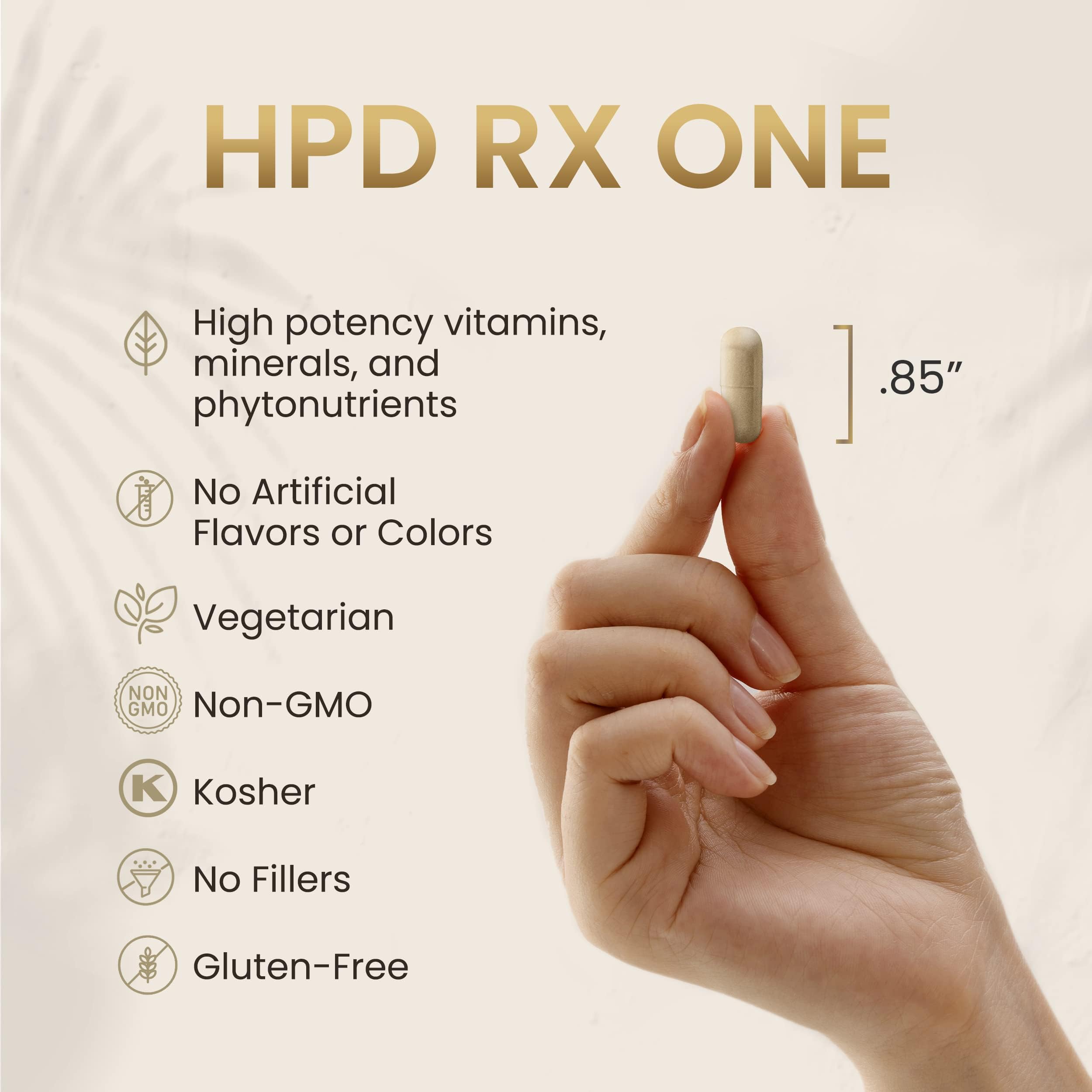 HPD Rx ONE boite-180-capsules: format pratique pour un mois d’apport.