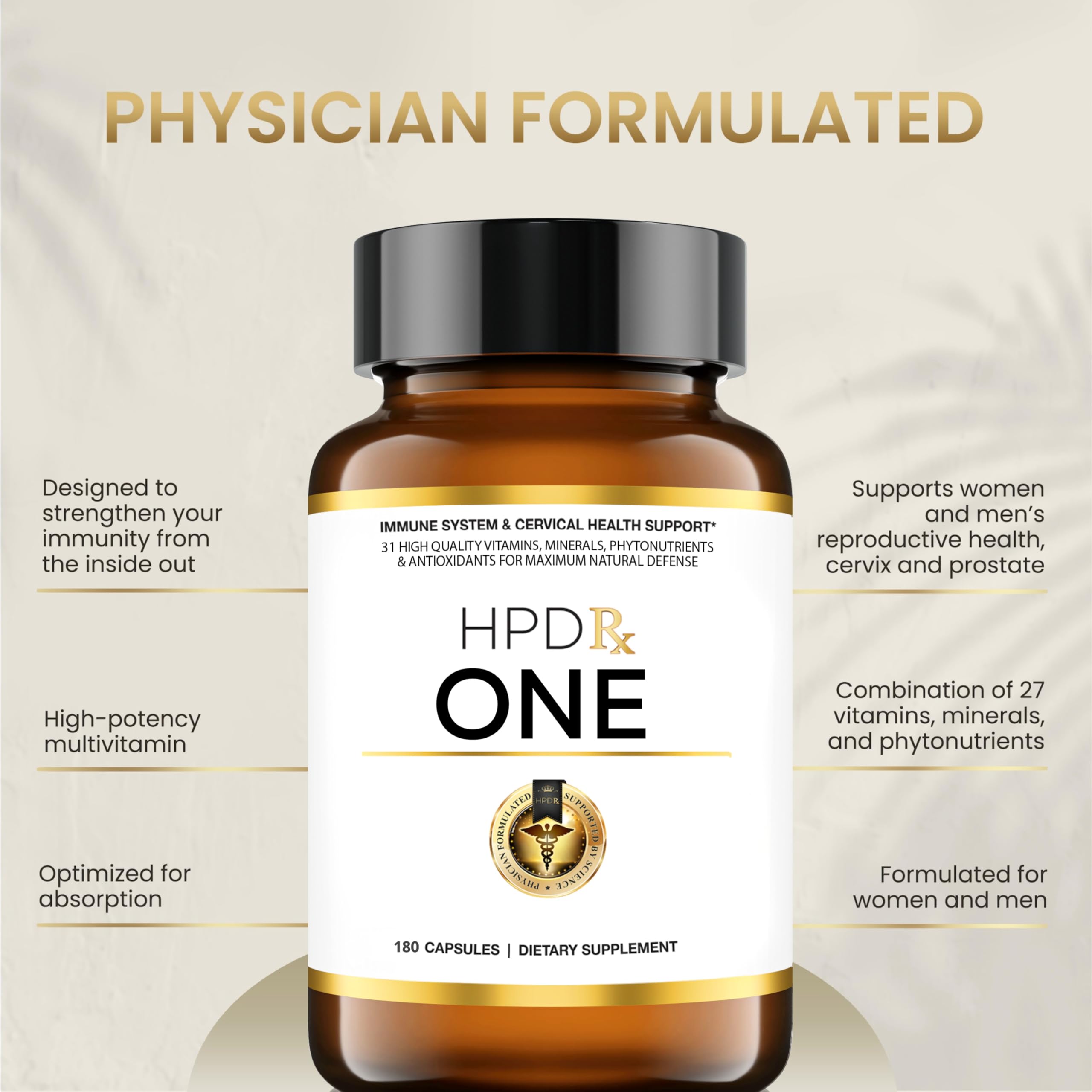 HPD Rx ONE composition-vitamines-mineraux: nutriments essentiels pour le système immunitaire.