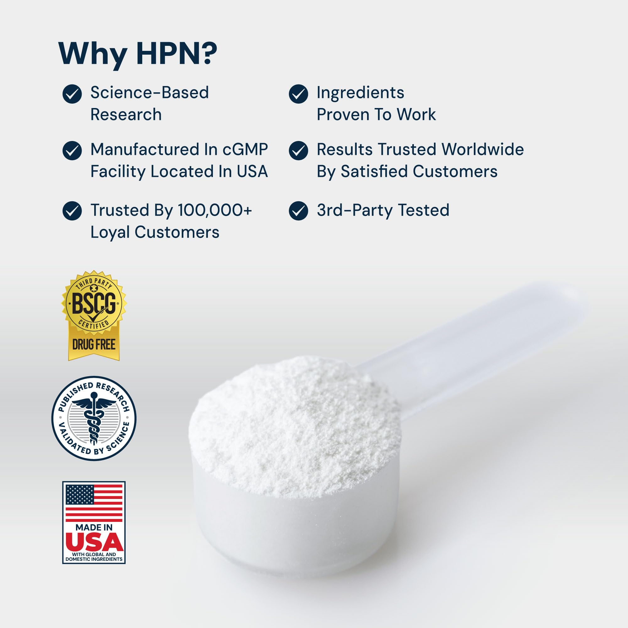 HPN C2 Créatine Monohydrate — certification BSCG pour les sportifs