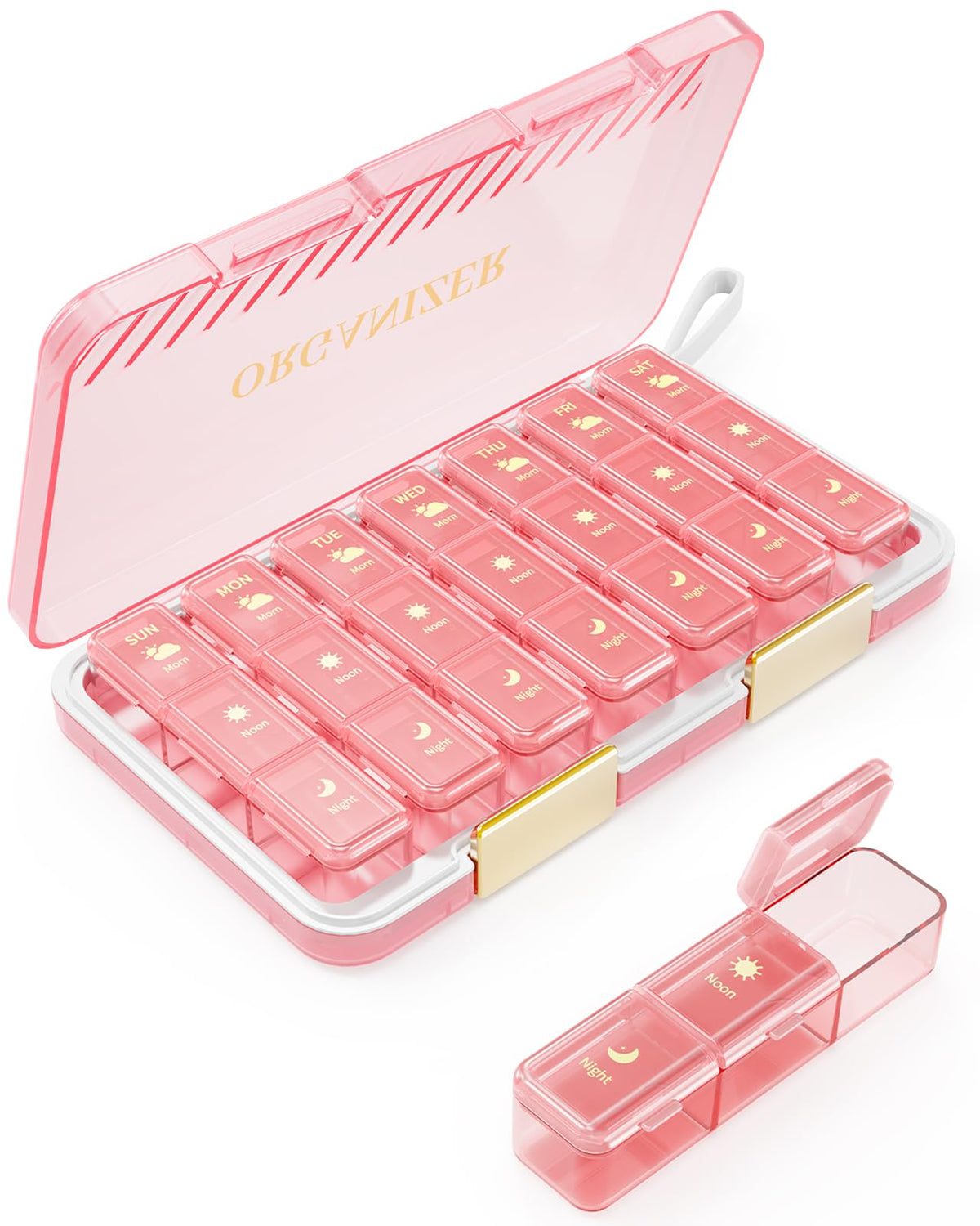 Hreyfull organiseur pilules – planification hebdomadaire 3x/jour pour plus d'ordre.