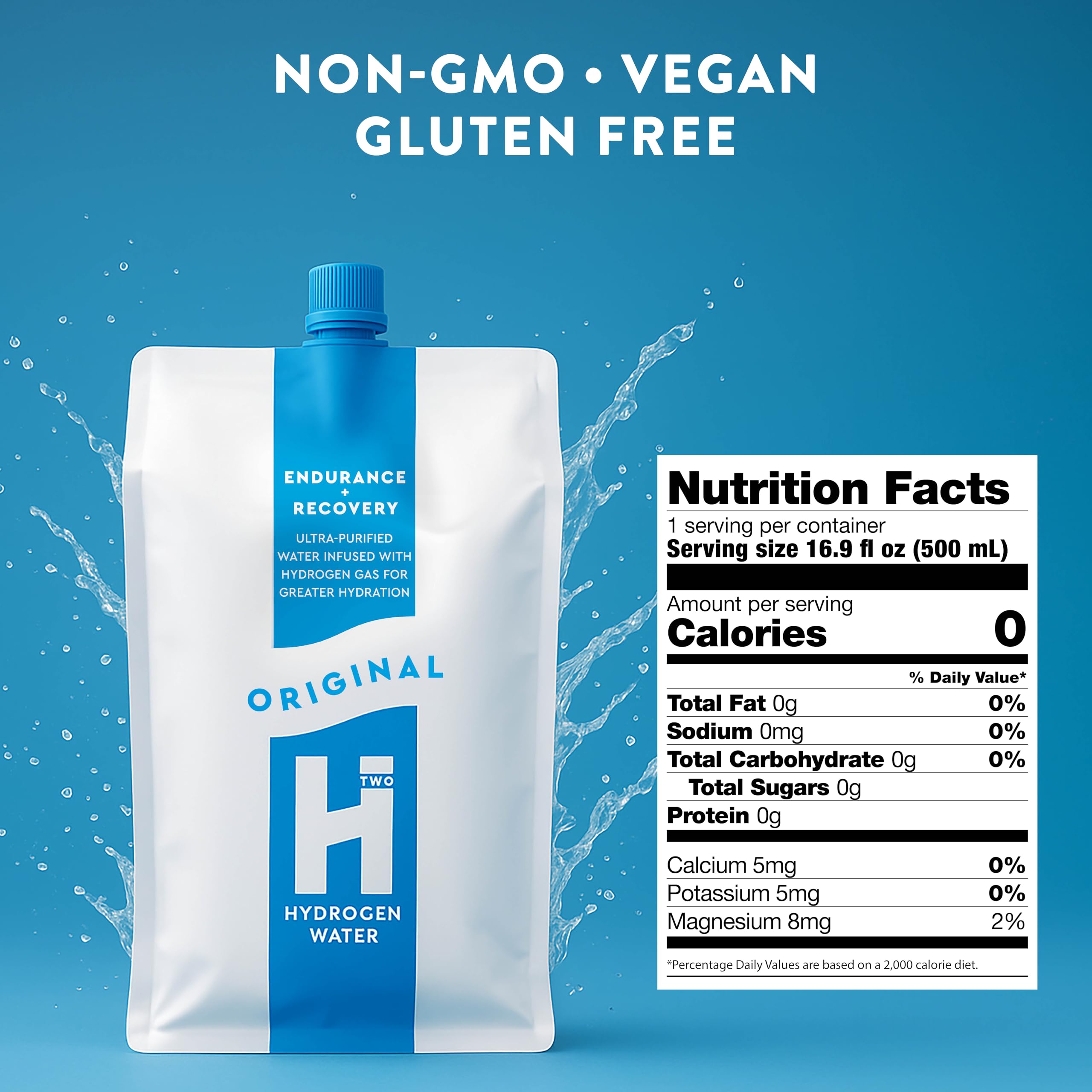 HTWO sachet 16.9oz — hydratation portable sans préparation