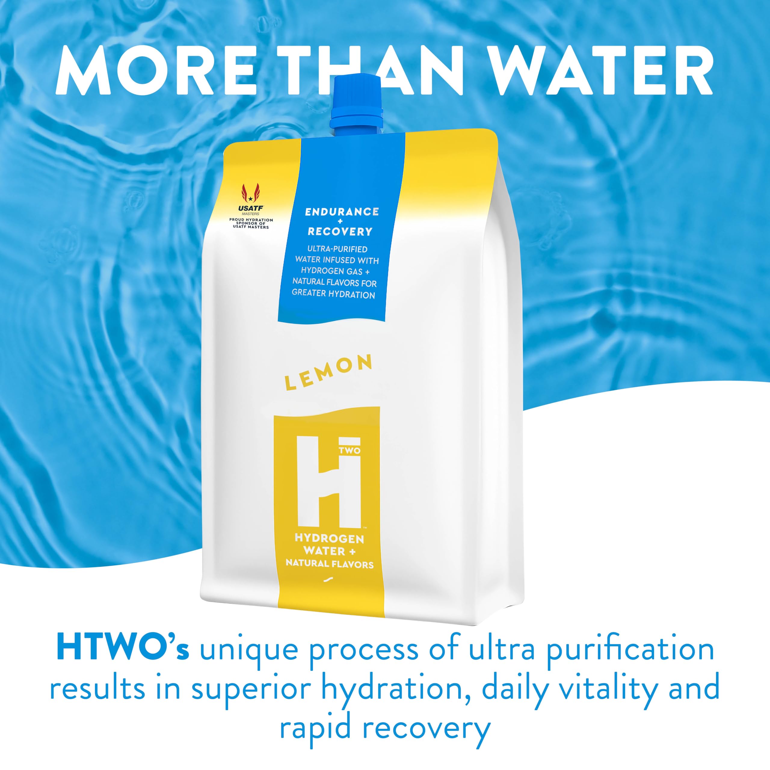 HTWO sachet eau hydrogène citron 500ml, format nomade pour les déplacements.