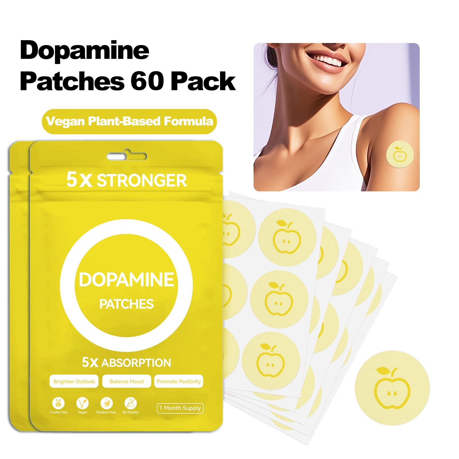 Utilisation quotidienne discrète et facile des patchs Huangirl Dopamine sans prise orale.