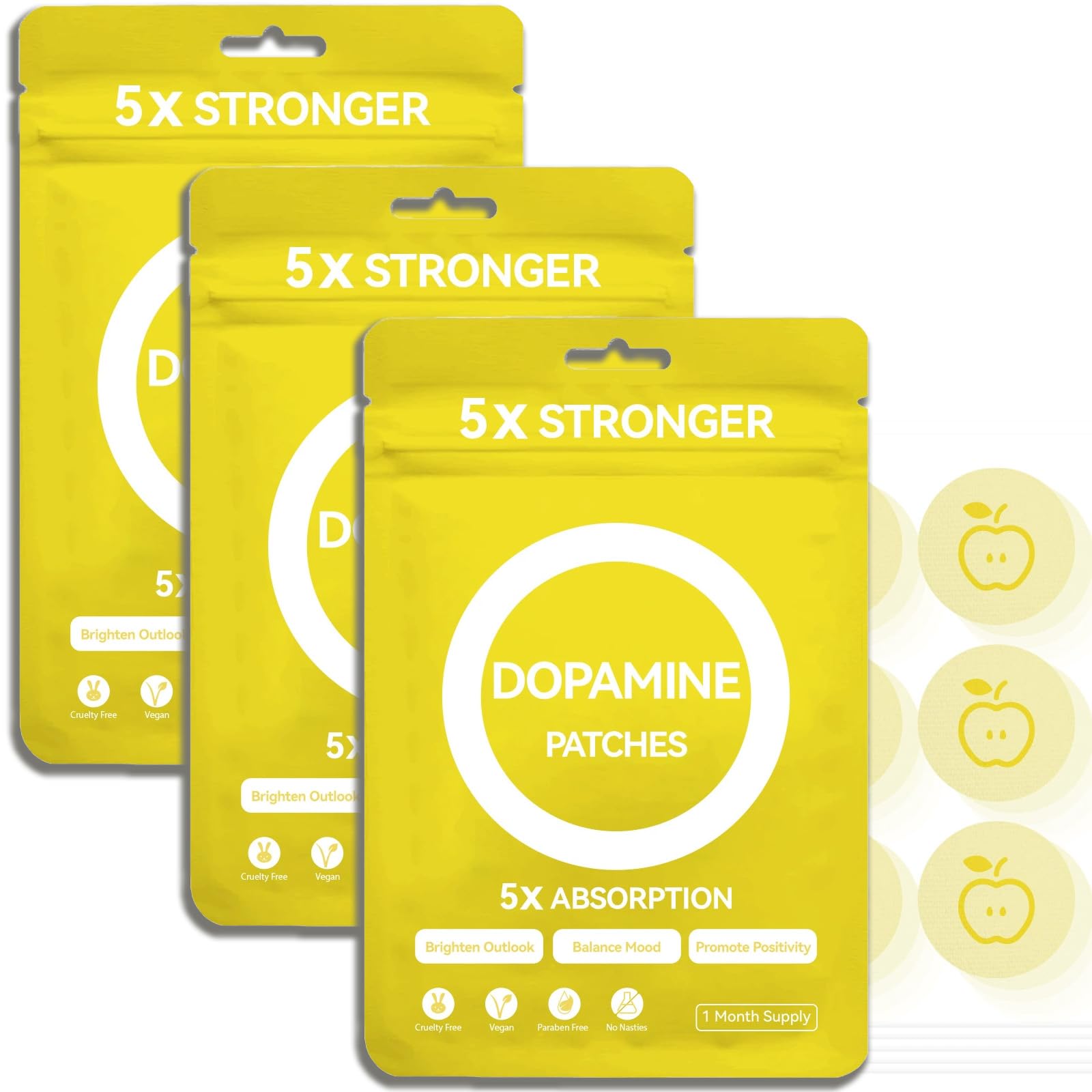 Huangirl patchs dopamine, emballage pratique pour usage quotidien et discrétion.