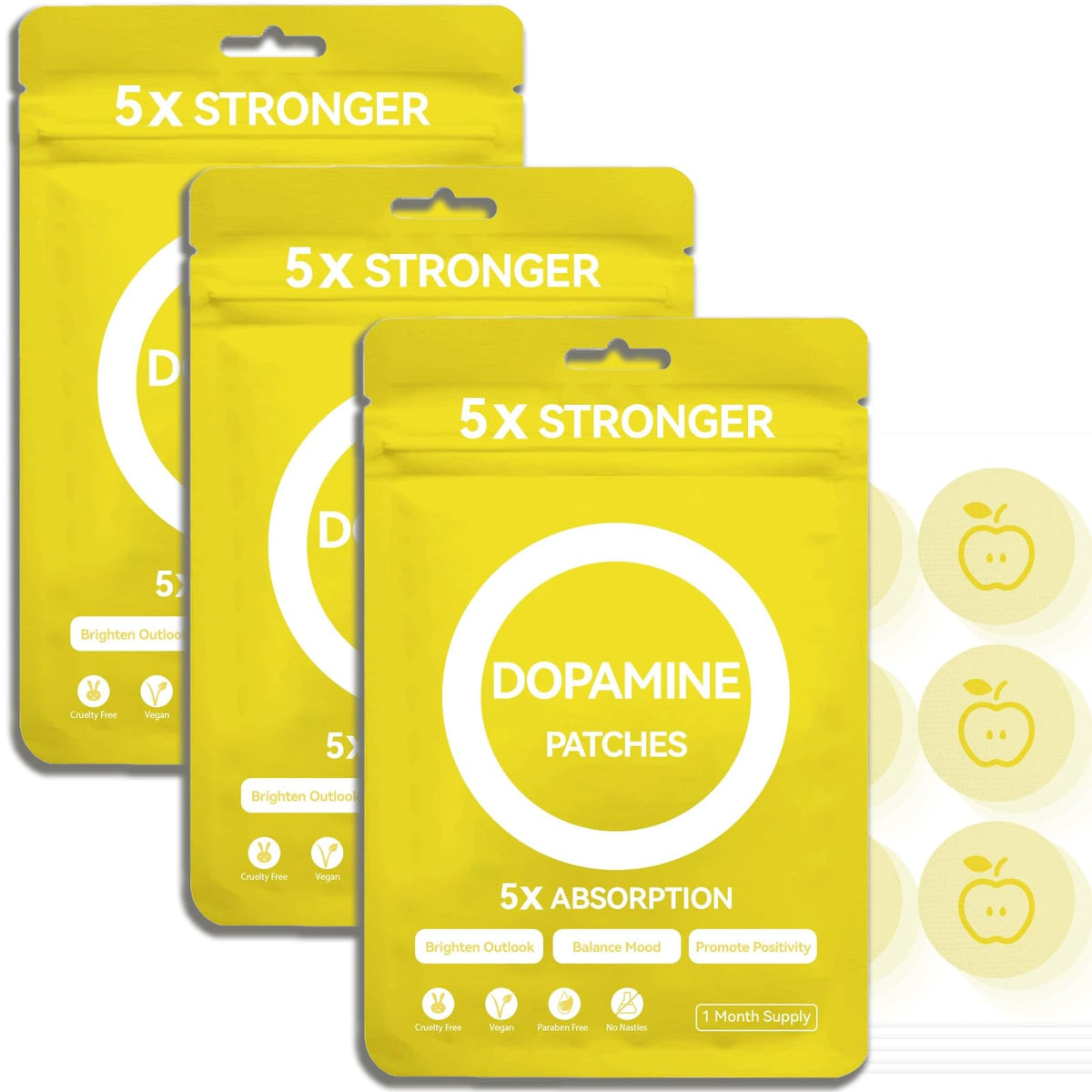 Huangirl patchs dopamine, emballage pratique pour usage quotidien et discrétion.