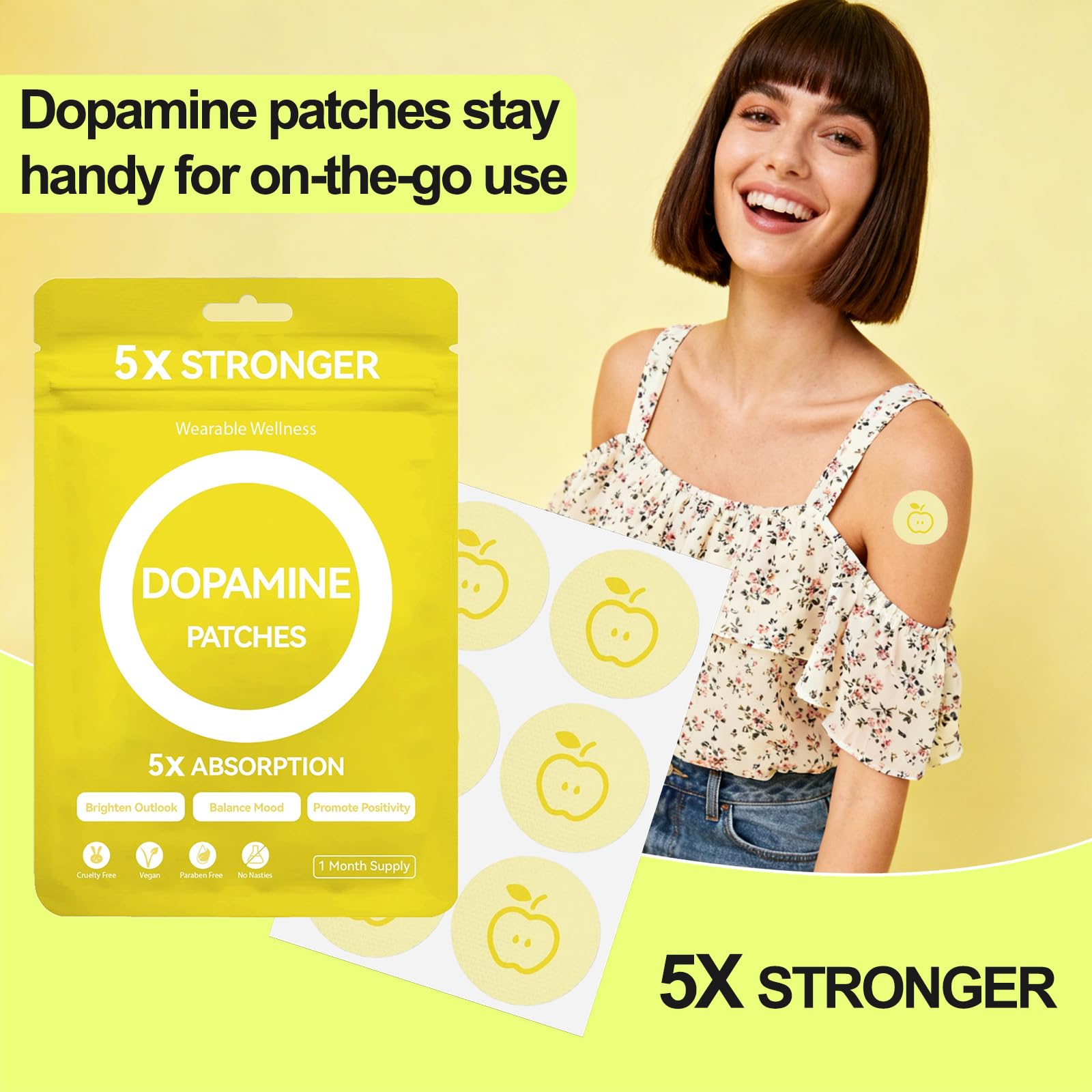 Huangirl patchs dopamine, format compact et portable, idéal pour voyage ou travail.