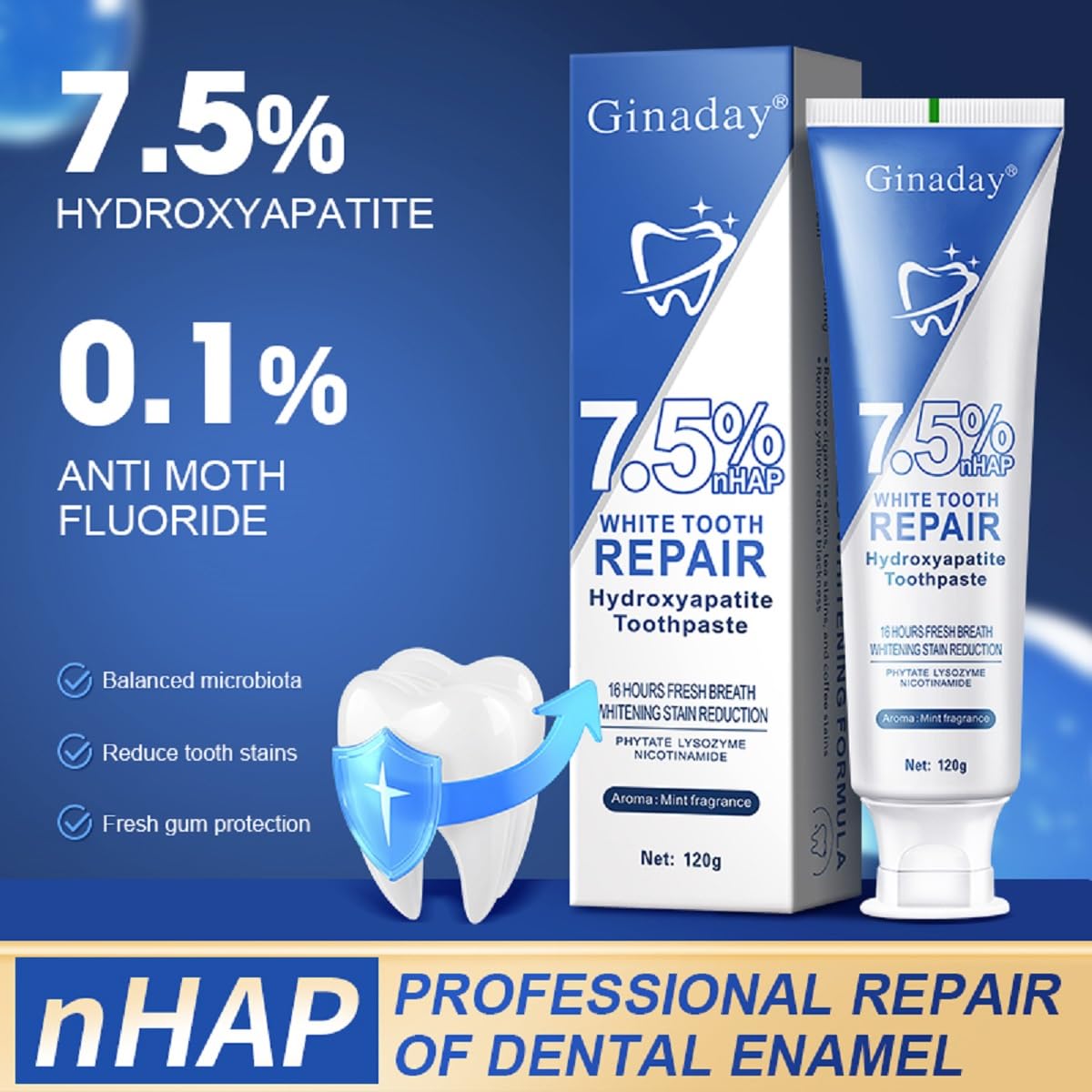 Renforcement dentaire HuaQing grâce à l'hydroxyapatite sans fluorure