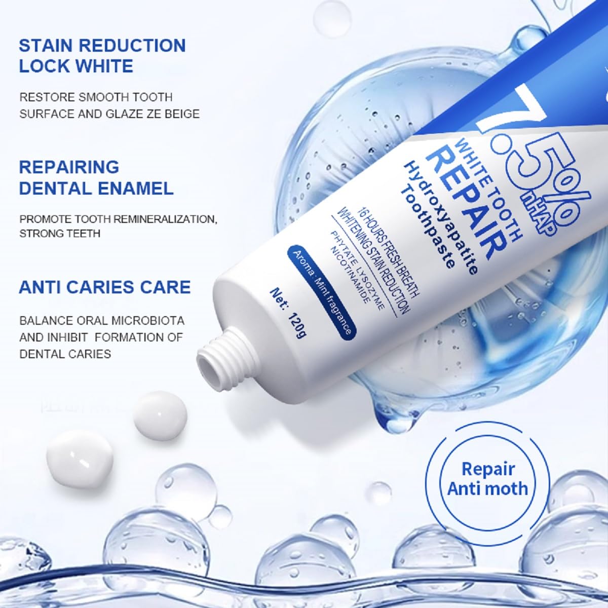 Conseil d'utilisation quotidien : brossage de 3 minutes deux fois par jour