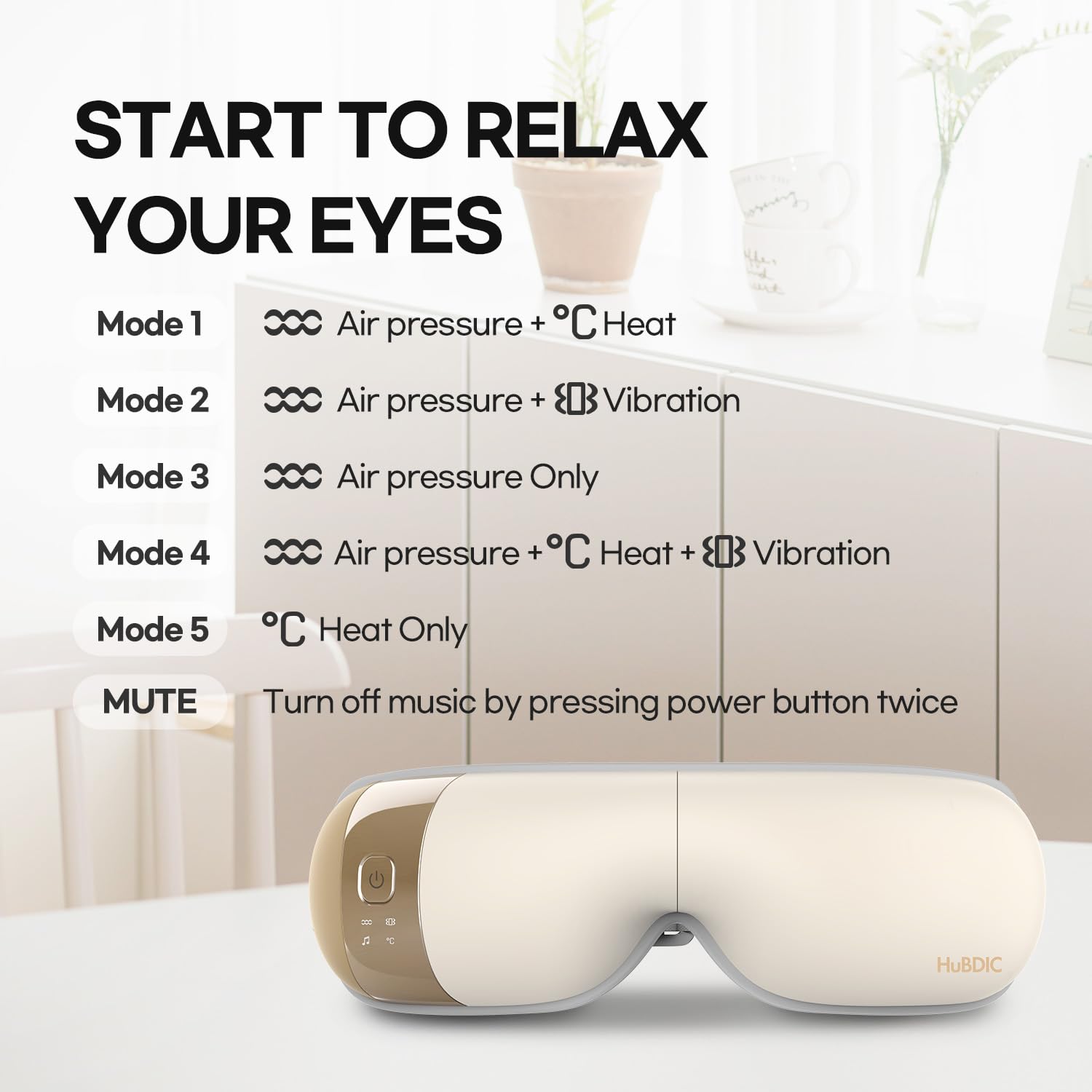 HubiCare Masseur Yeux - Bandeau ajustable: adaptabilité pour tous.