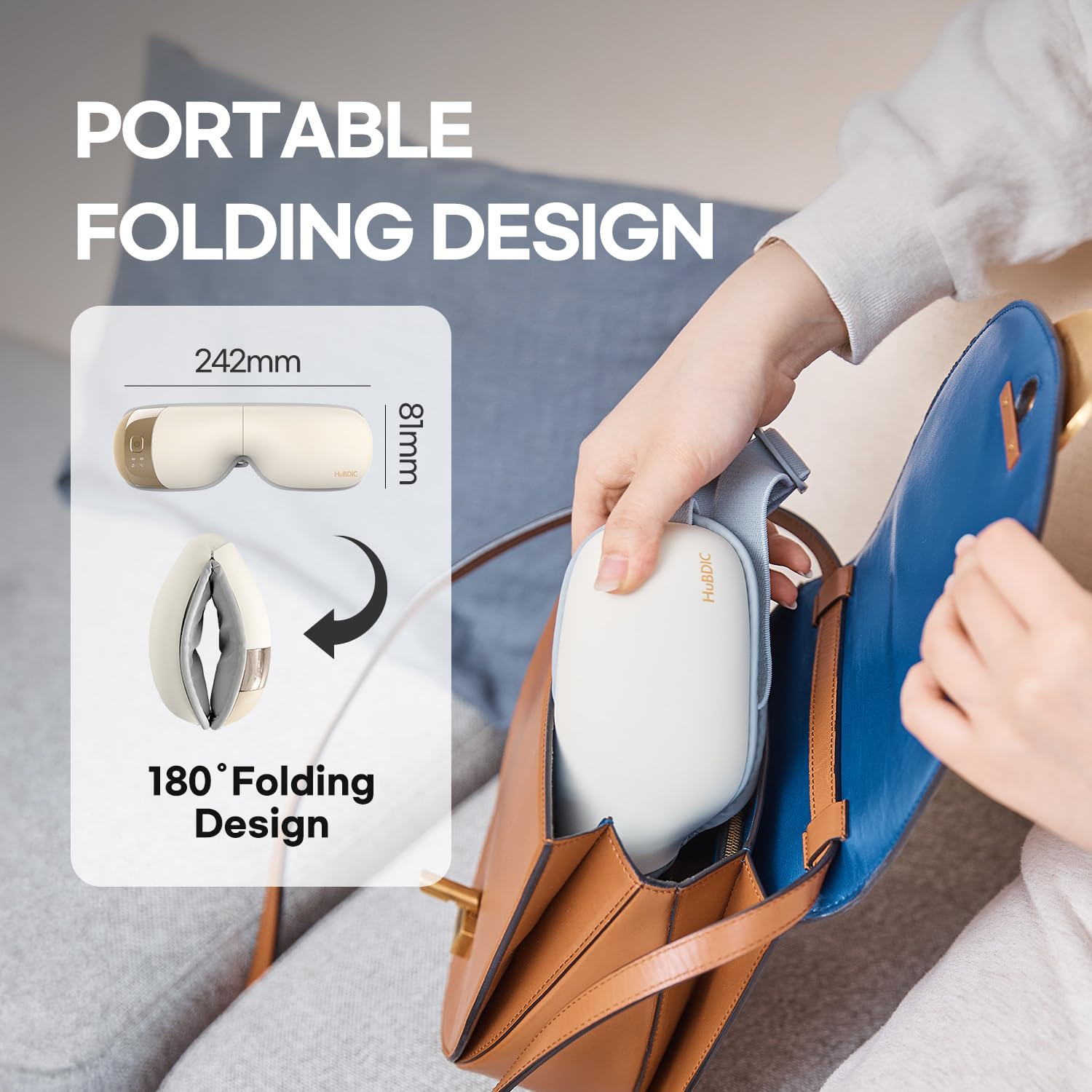 HubiCare Masseur Yeux - Design compact: transport facile.