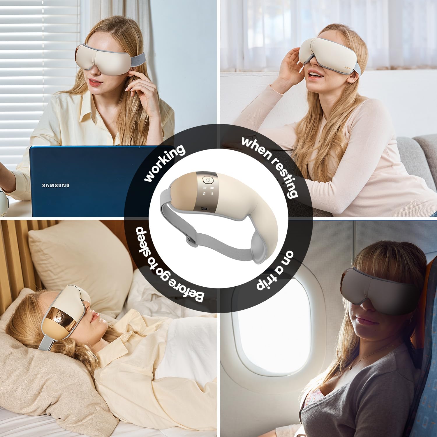 HubiCare Masseur Yeux - Utilisation bureau et voyage: pratique et efficace.