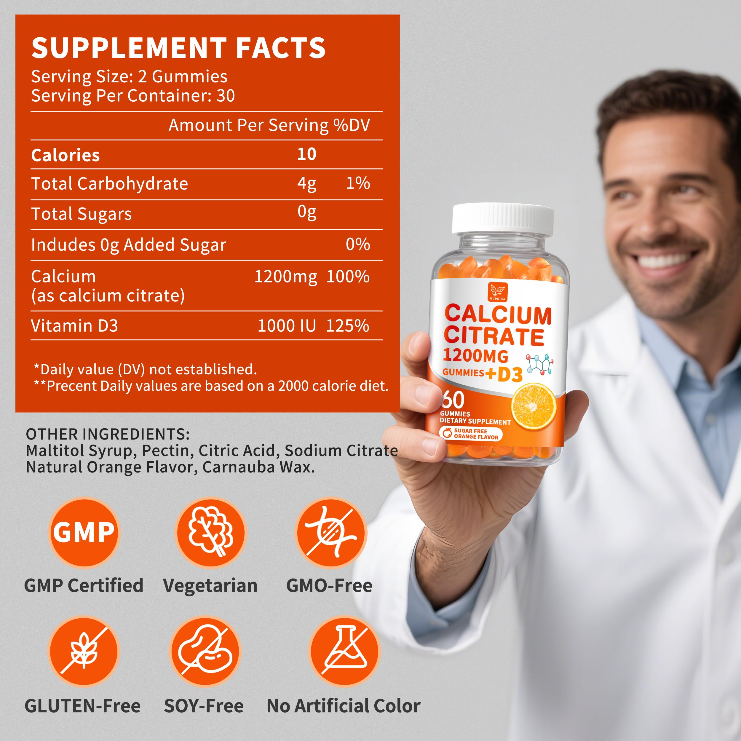 Boîte Hudetex Calcium Citrate prête à transporter
