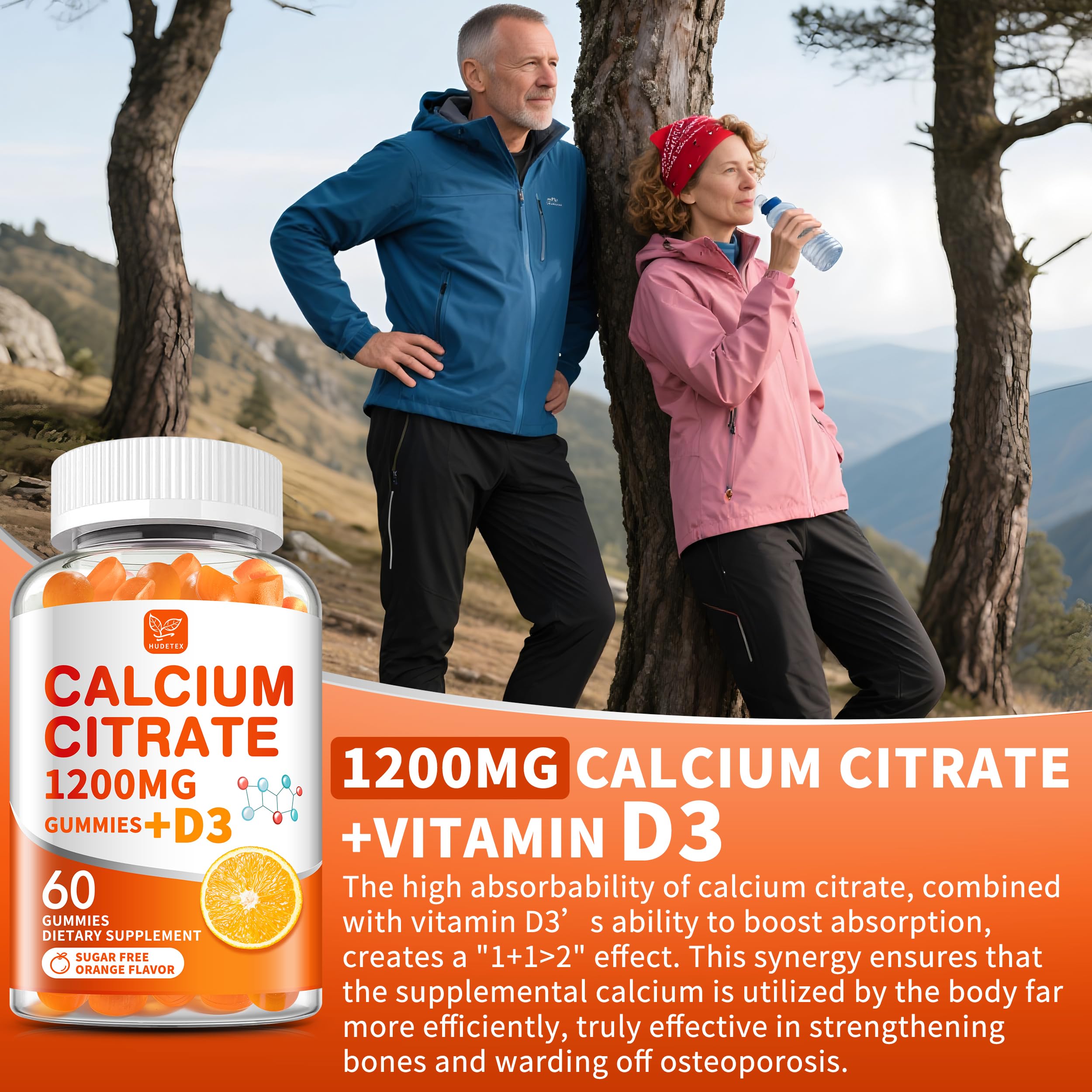 Texture légère des gommes Hudetex Calcium Citrate à mâcher
