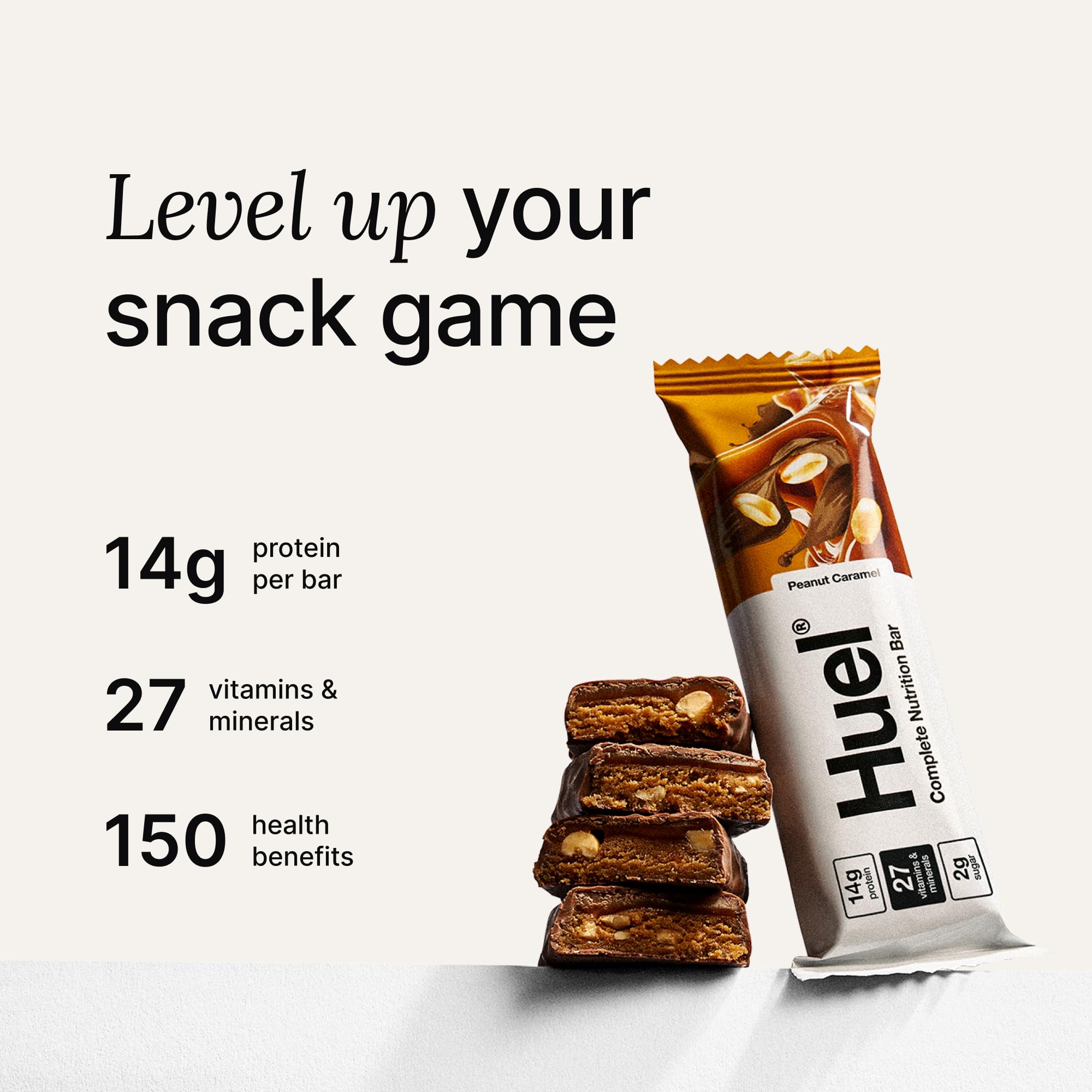 Barre Huel 13 g de protéines, soutien rapide après l’effort.