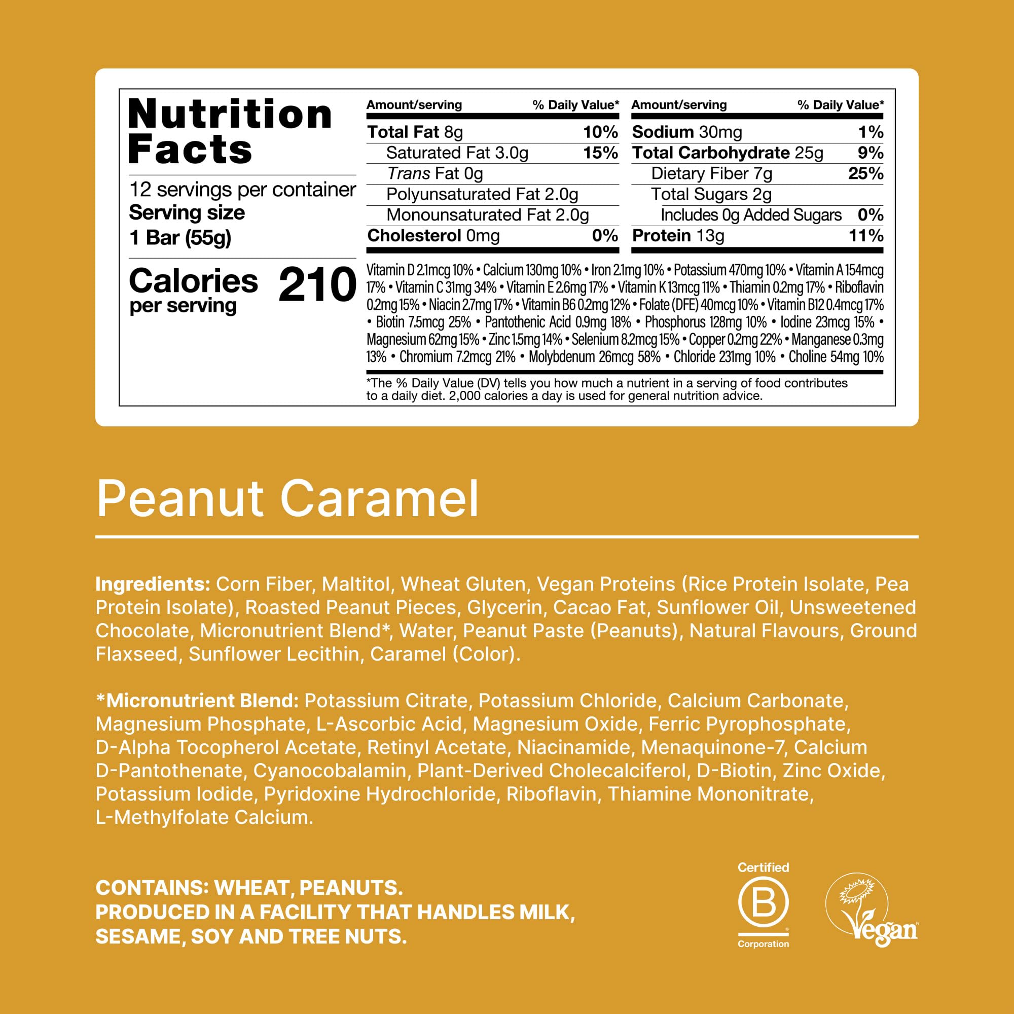 Barre Huel enrobage cacao et caramel, texture chocolatée et veloutée.