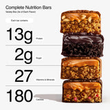 Coffret variété Huel: 12 barres protéinées véganes pour collation pratique.