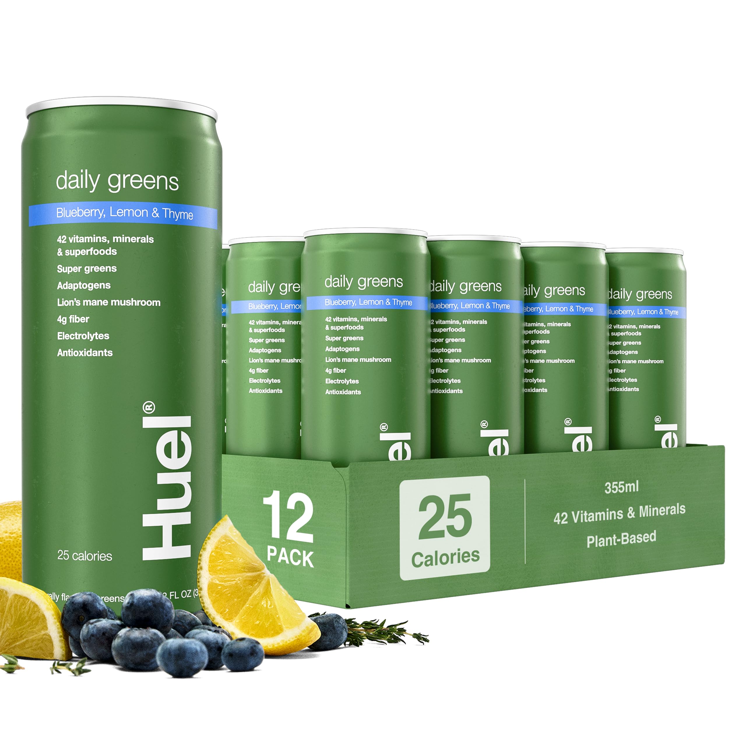 Bouteille Huel Daily Greens prête à boire, pratique pour un petit-déjeuner rapide.