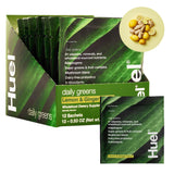 Huel Daily Greens citron-gingembre boisson rafraîchissante et énergisante.