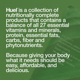 Huel Daily Greens texture lisse et mélange facile prêt à boire.