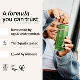 Goût frais et fruité de Huel Daily Greens, experience agreable et nutritive.