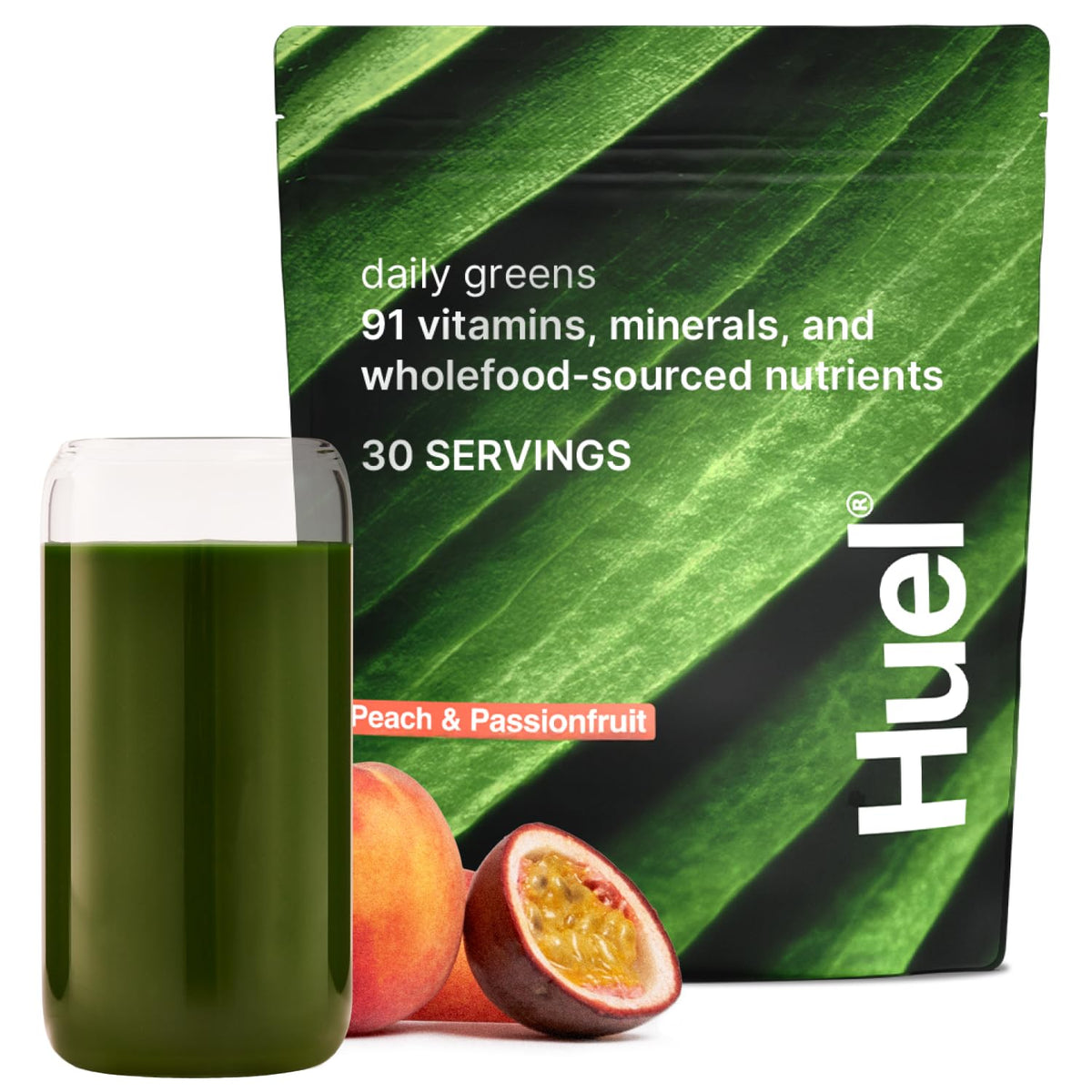 Huel Daily Greens bouteille: mélange nourrissant prêt à consommer au quotidien