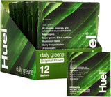 Huel Daily Greens poudre verte en sachet, apport nutritionnel quotidien.