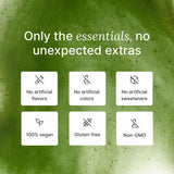 Huel Daily Greens packaging pratique: sachet individuel pour voyage sain.