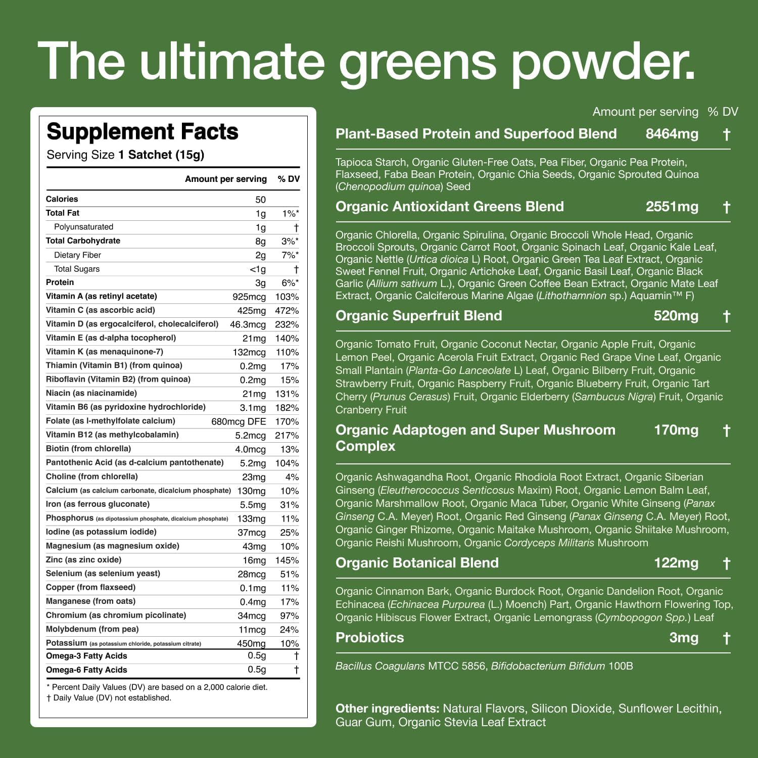 Huel Daily Greens shake matin, goût frais pour démarrer la journée.