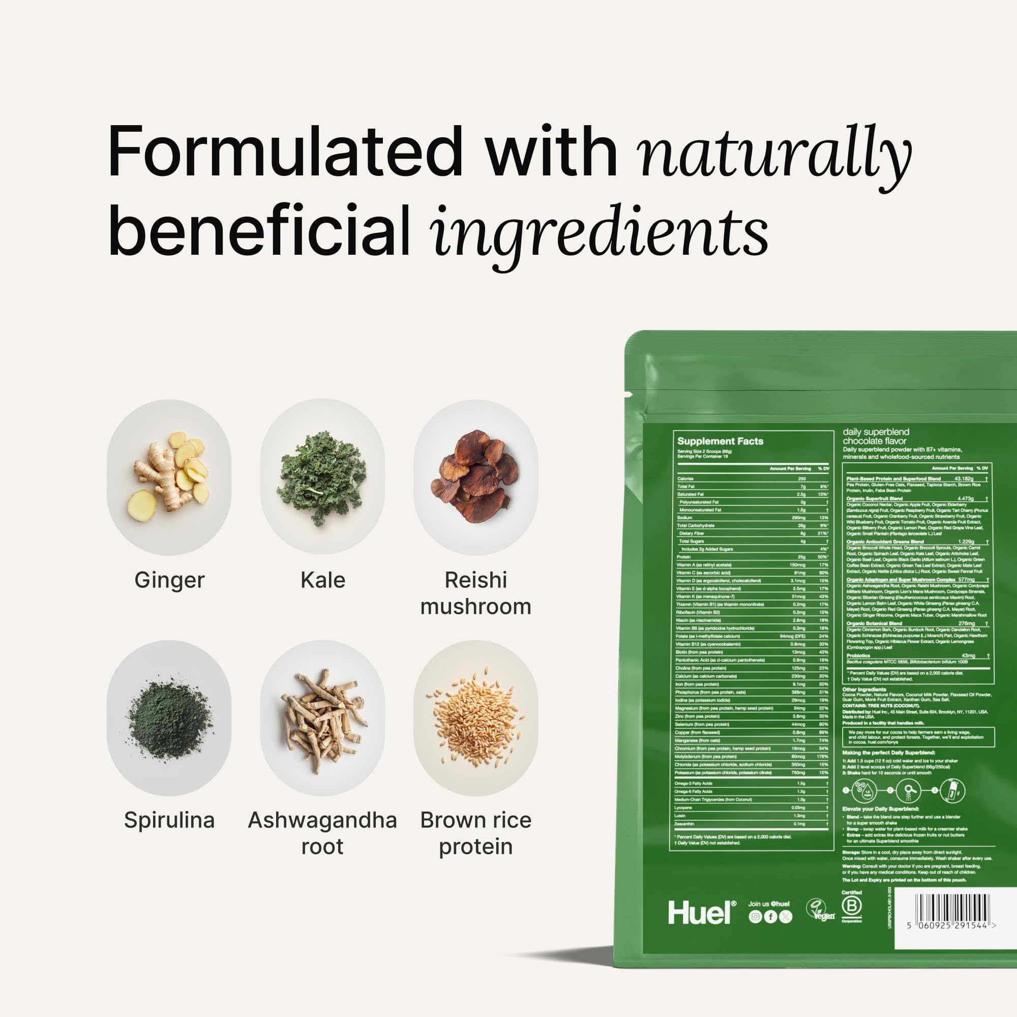 Huel doseur pratique pour des portions précises et un repas rapide.