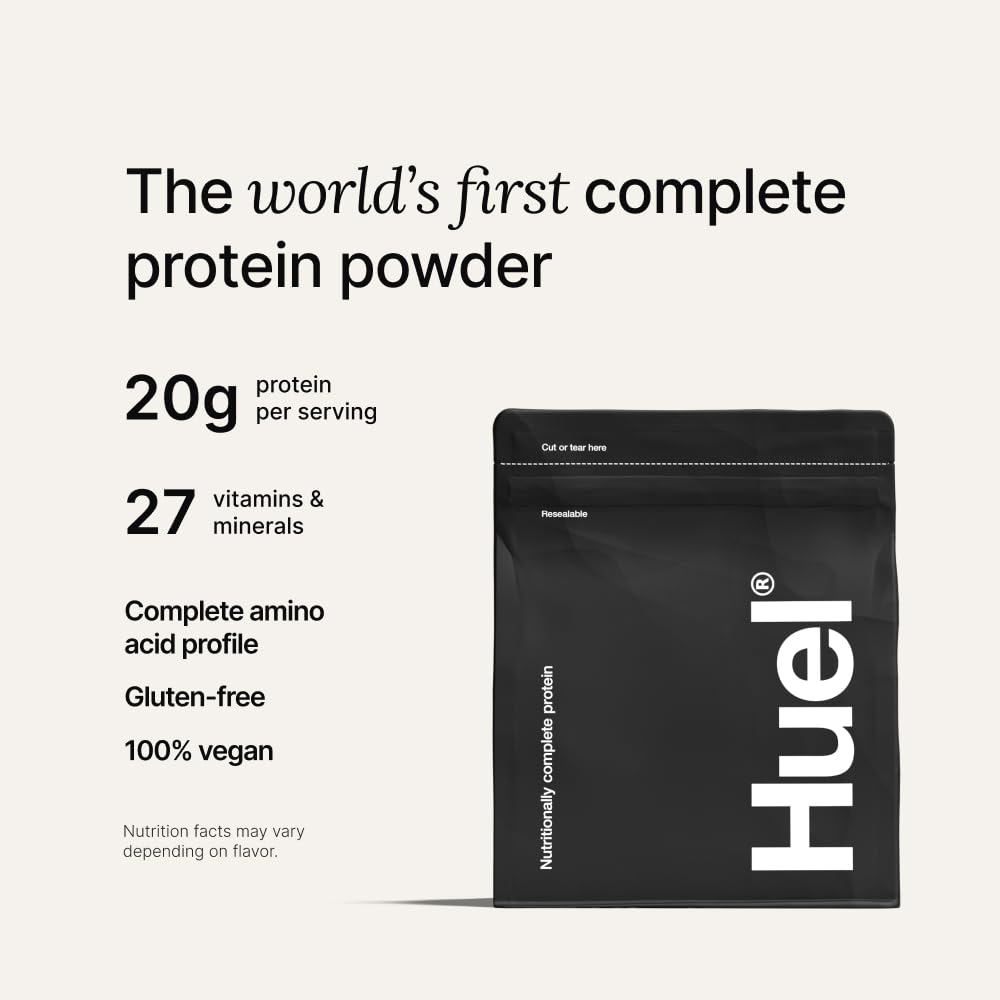 Étiquette nutritionnelle Huel Fraise: 20 g Protéine et 27 vitamines