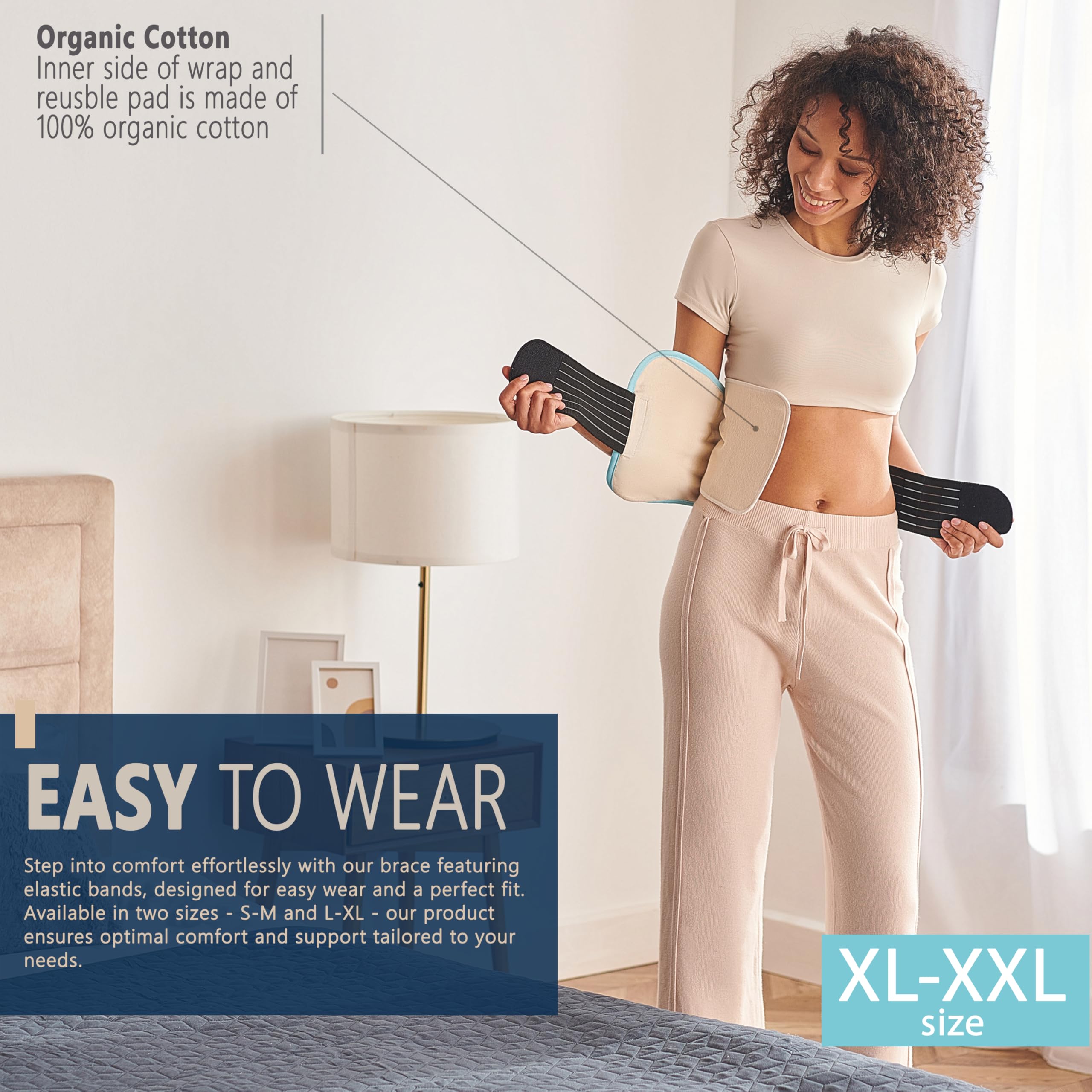 HUFL Castor Oil Pack Wrap taille S-L – ajustement confortable pour diverses morphologies.