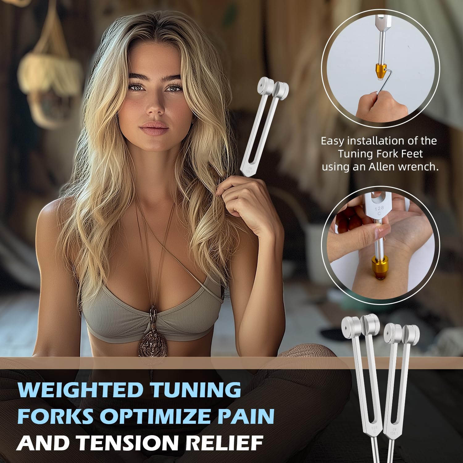 Hugbow diapason 384 Hz, stimulation sensorielle ciblée pour l'équilibre mental et la détente musculaire.