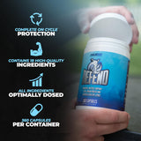 Huge Supplements Defend Cycle: tableau des ingrédients et their actifs principaux.
