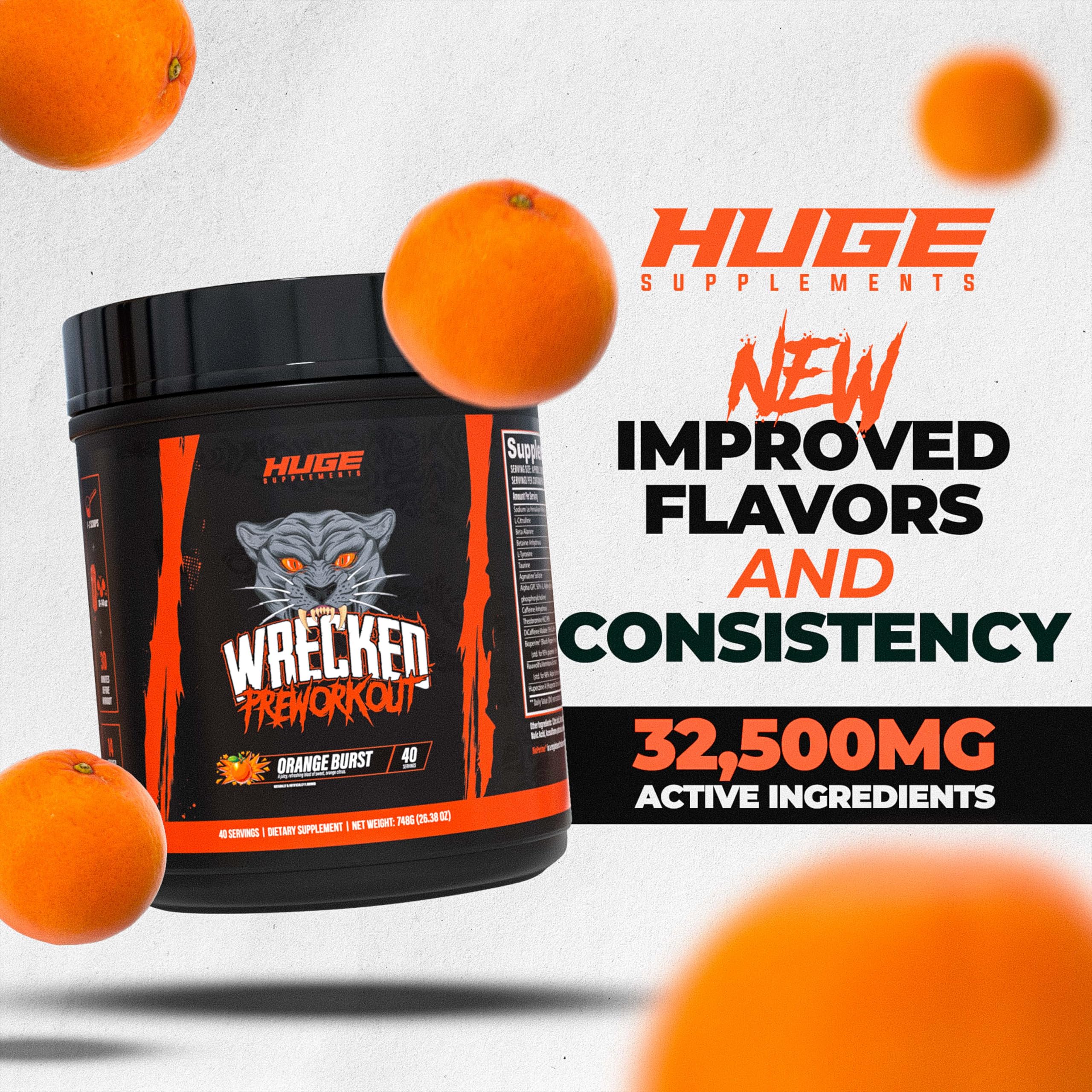 Huge Supplements Wrecked Goût et texture améliorés pour une expérience agréable.