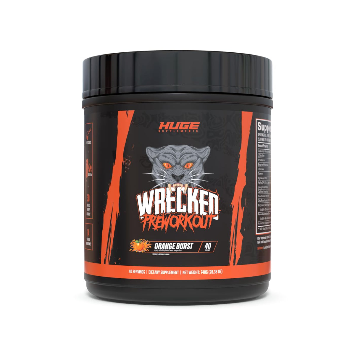 Huge Supplements Wrecked Pré-Entraînement énergie intense avant séance.
