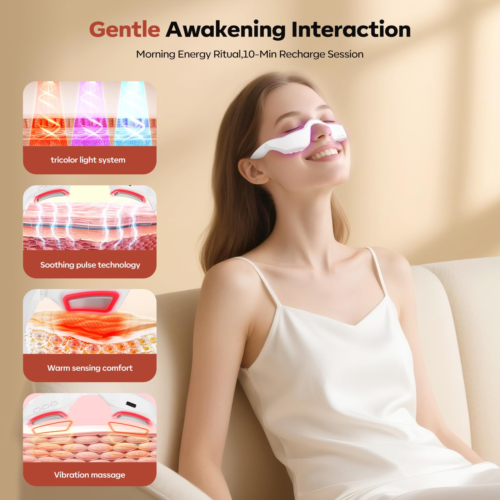 HuixinLine Lunettes masseuses: lumière bleue rafraîchissante pour stimuler le regard et relâcher la tension.