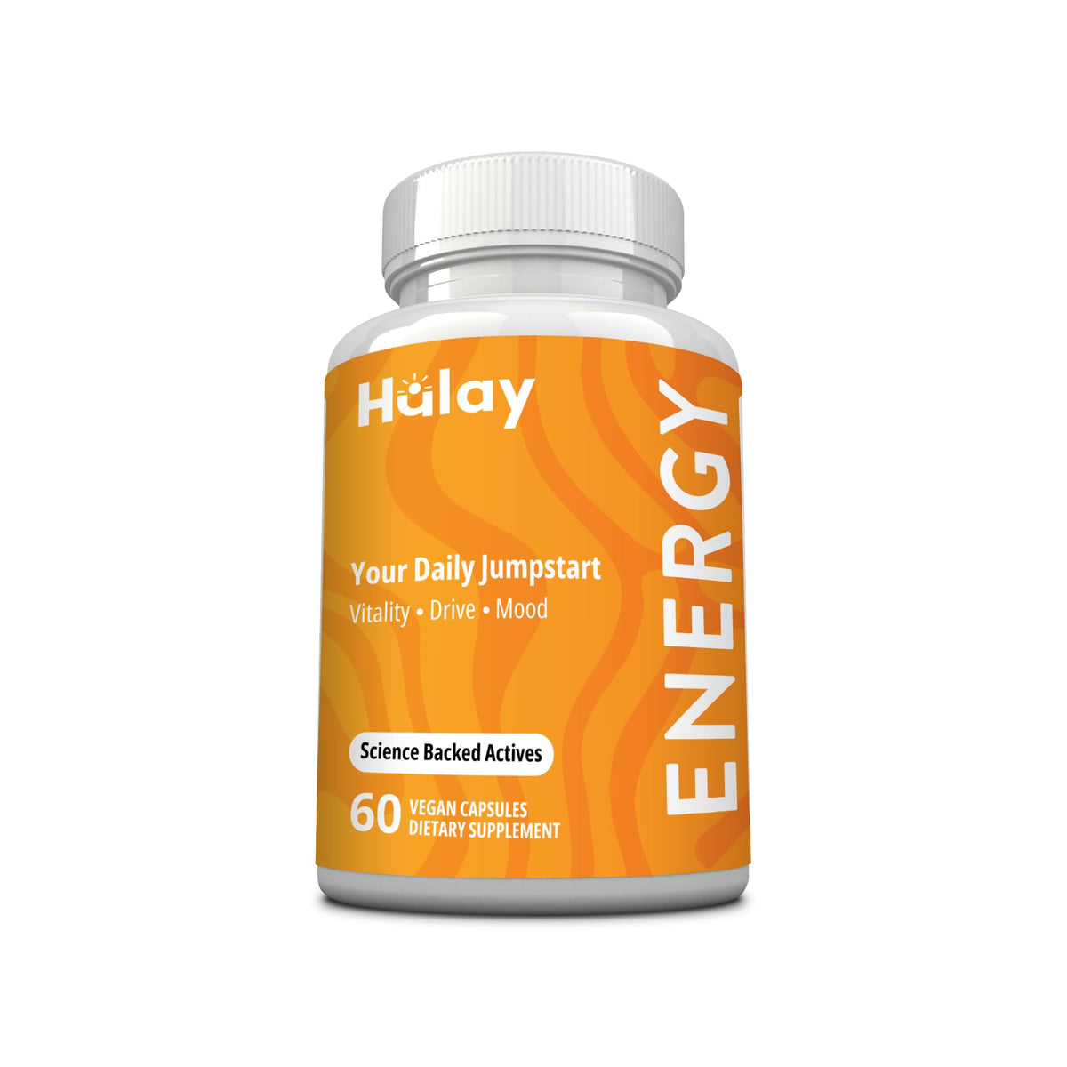 Hulay Énergie: bouteille montrant l'emballage et l'énergie naturelle.