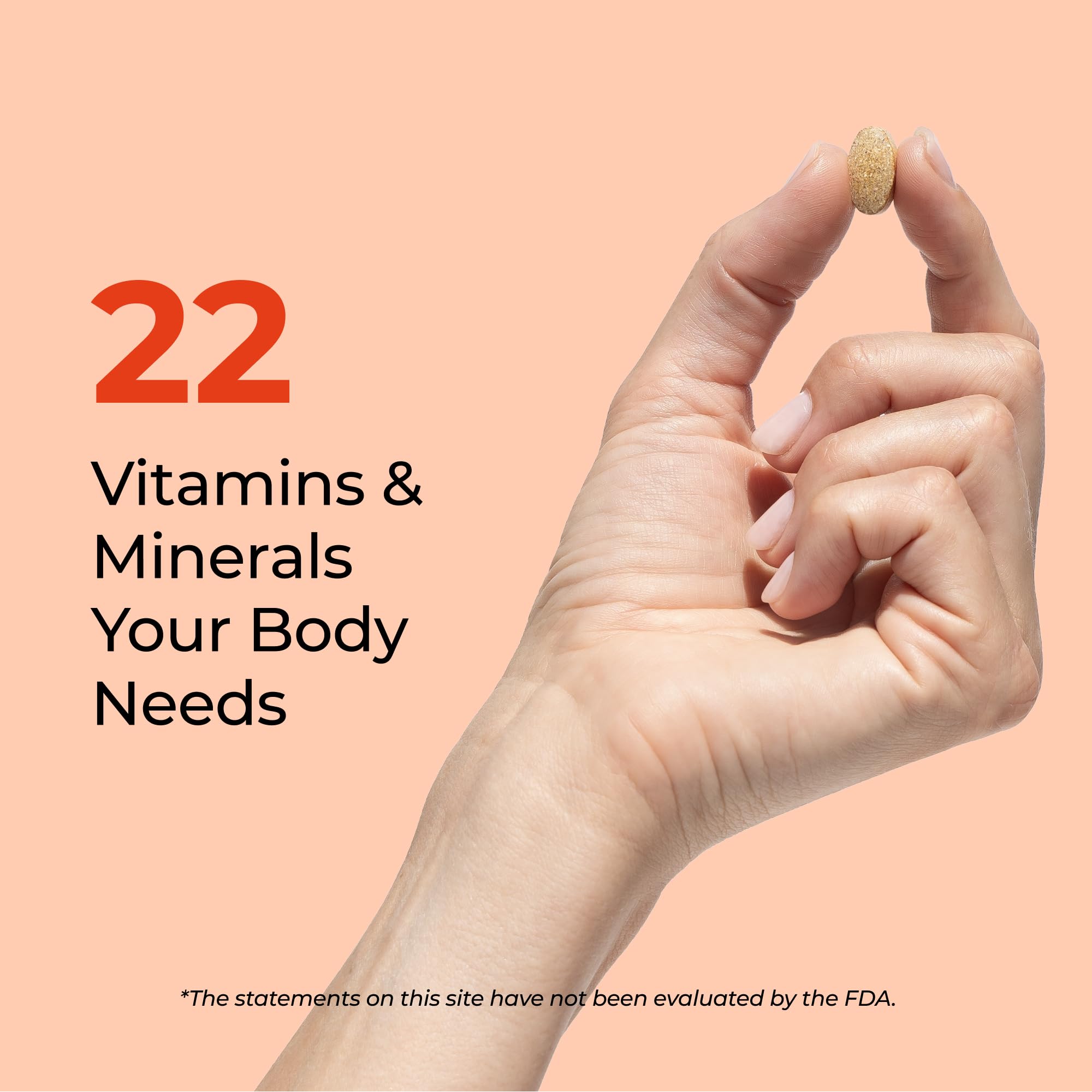 Ingrédients visibles: vitamines et minéraux essentiels inclus dans HUM Base Control