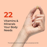 Ingrédients visibles: vitamines et minéraux essentiels inclus dans HUM Base Control