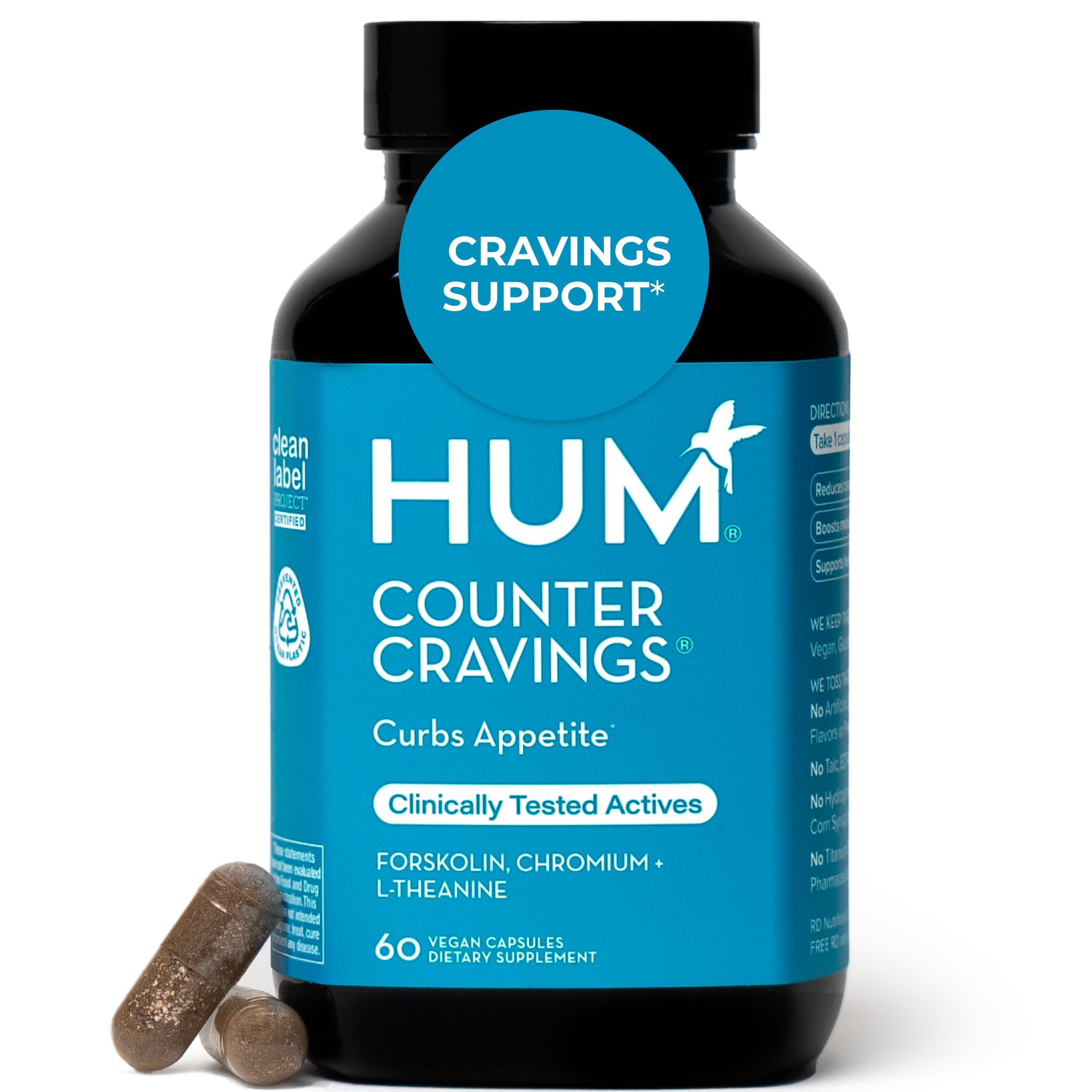 Hum Counter Cravings - Bouteille vegan prête pour une routine quotidienne.