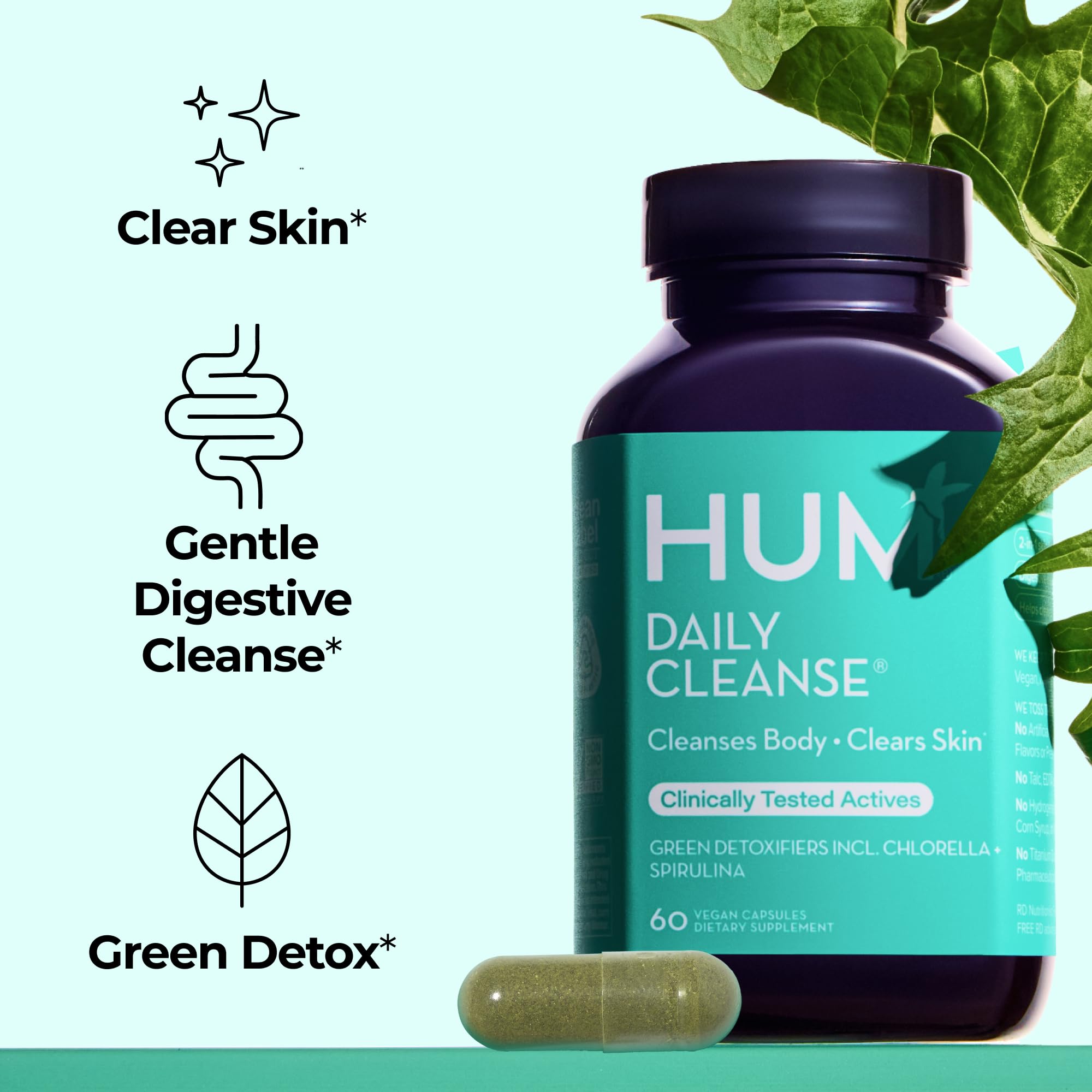 Hum Daily Cleanse – Capsules pratiques pour soutenir une routine beauté quotidienne.