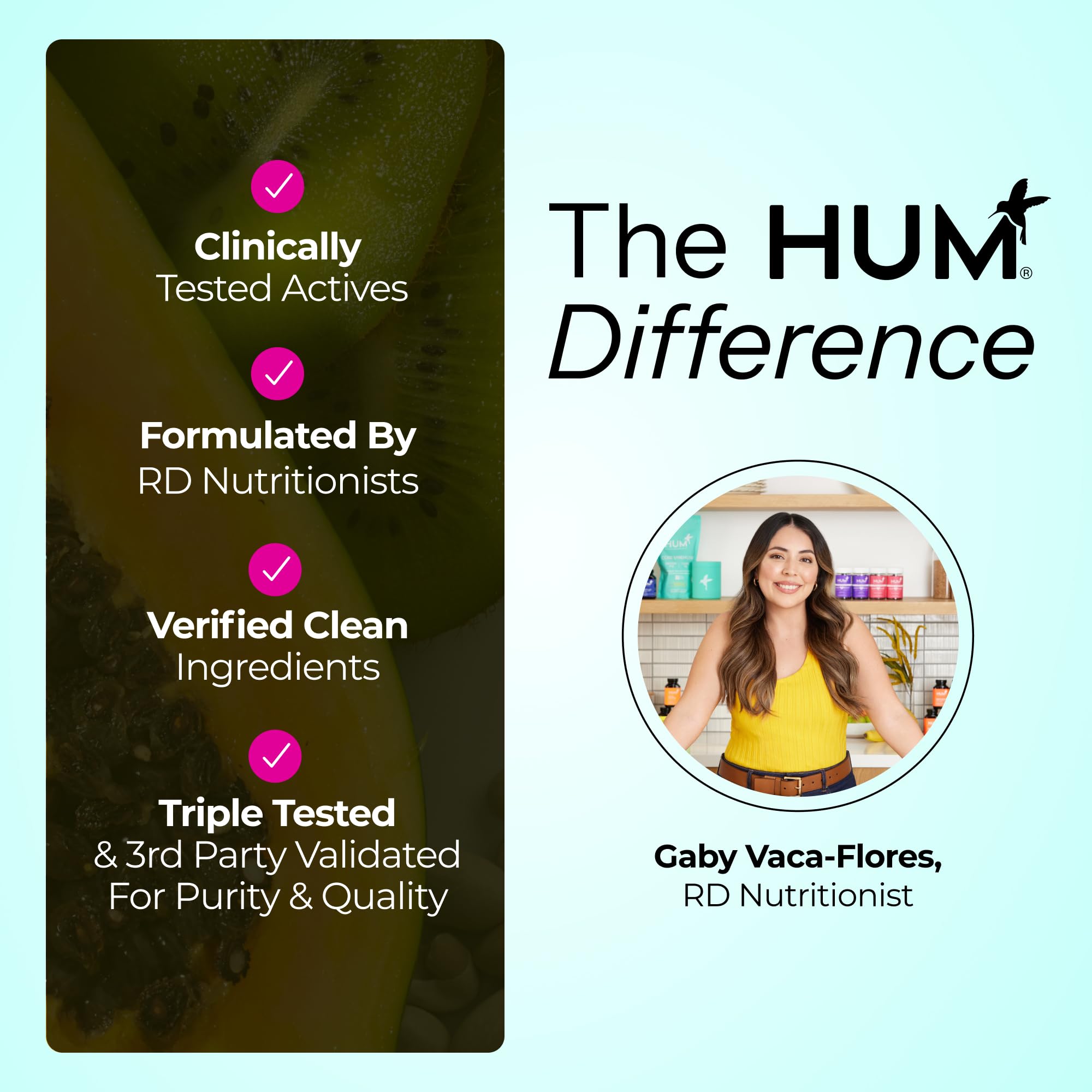 Hum Daily Cleanse – Emballage recyclable reflétant une approche responsable.