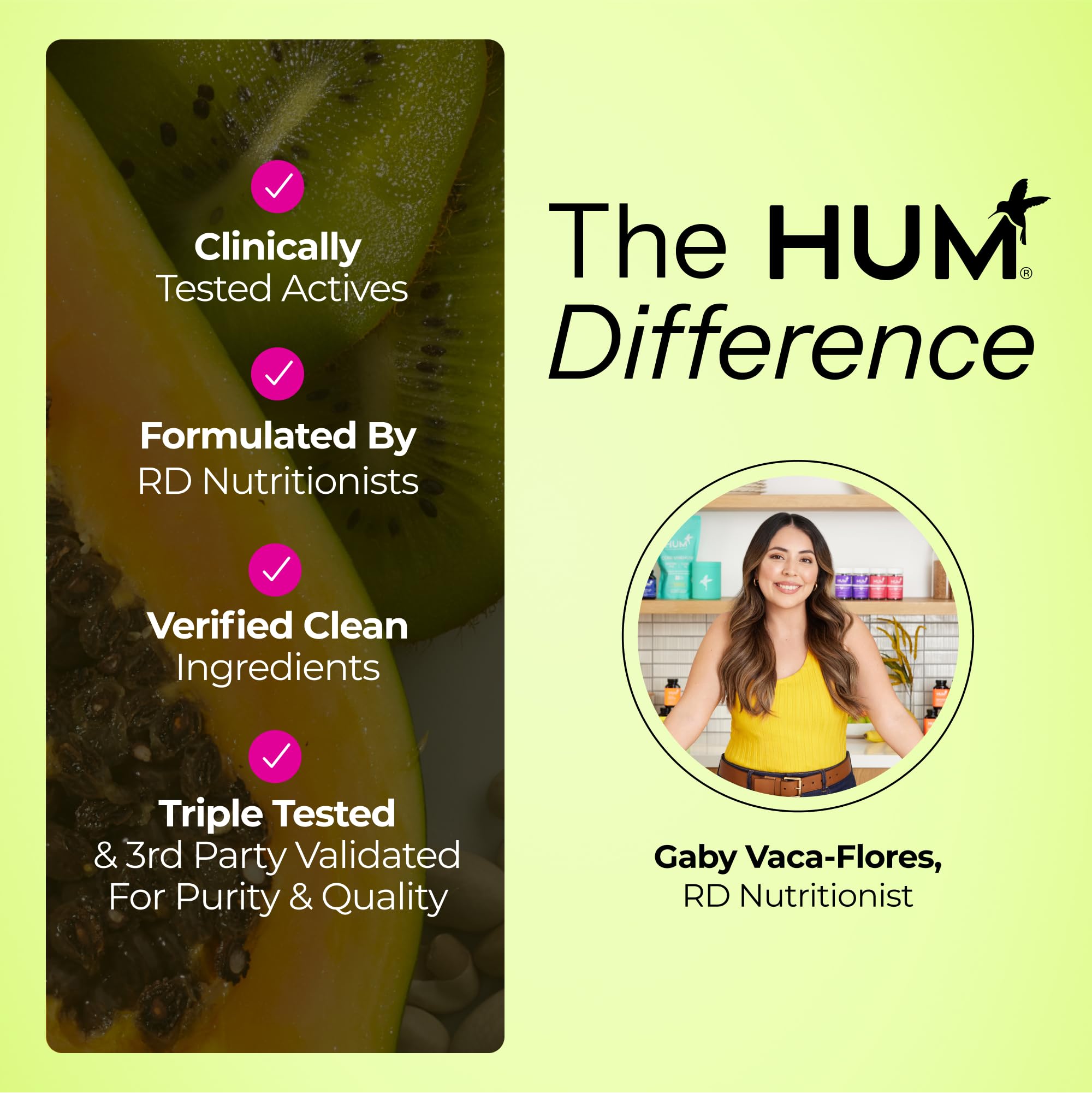 HUM Flatter Me – étiquette et emballage clairs, informations produit utiles.