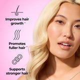 Gommes HUM cheveux fraises dans le flacon, saveur naturelle.
