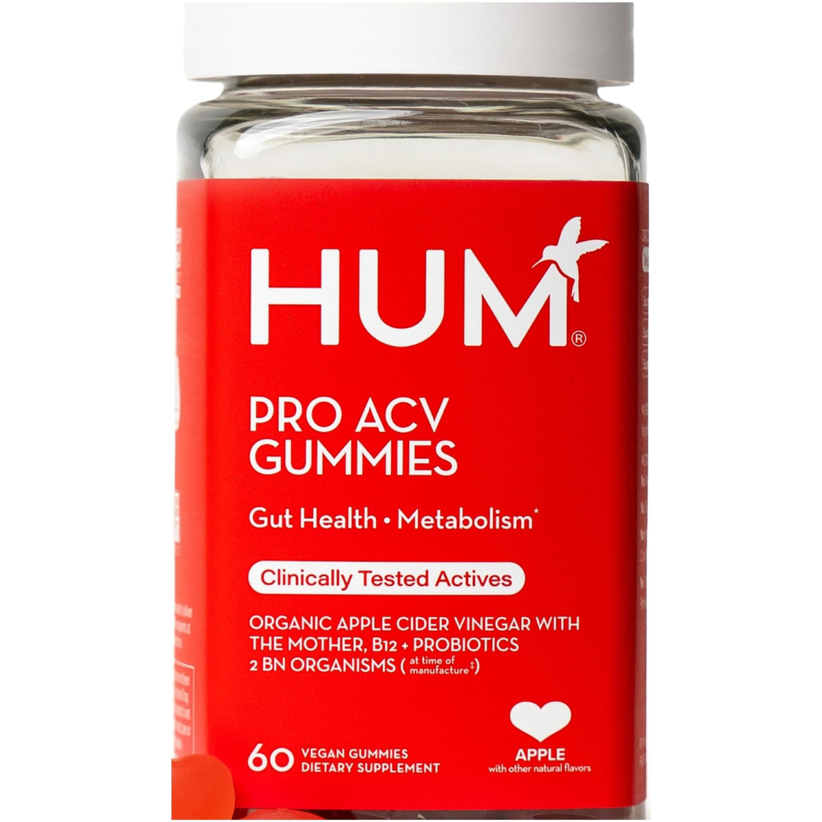 Gommes HUM Pro ACV avec la Mère dans la bouteille, saveur fruitée.