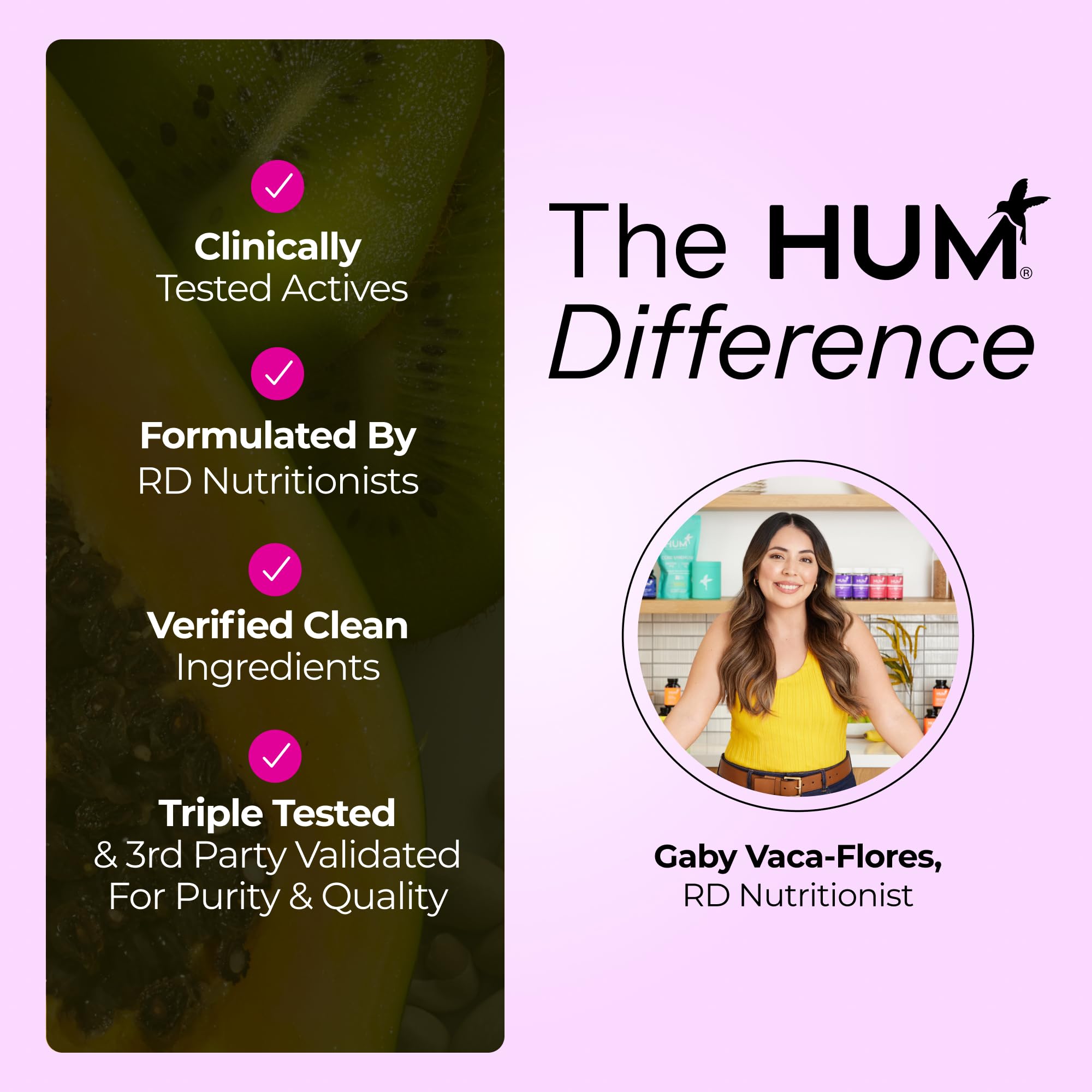 Ambiance bien-être avec HUM Calm sur une table de salon.