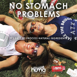 GEL énergie Chia HüMA – framboises, 25 mg caféine, performance potentielle.