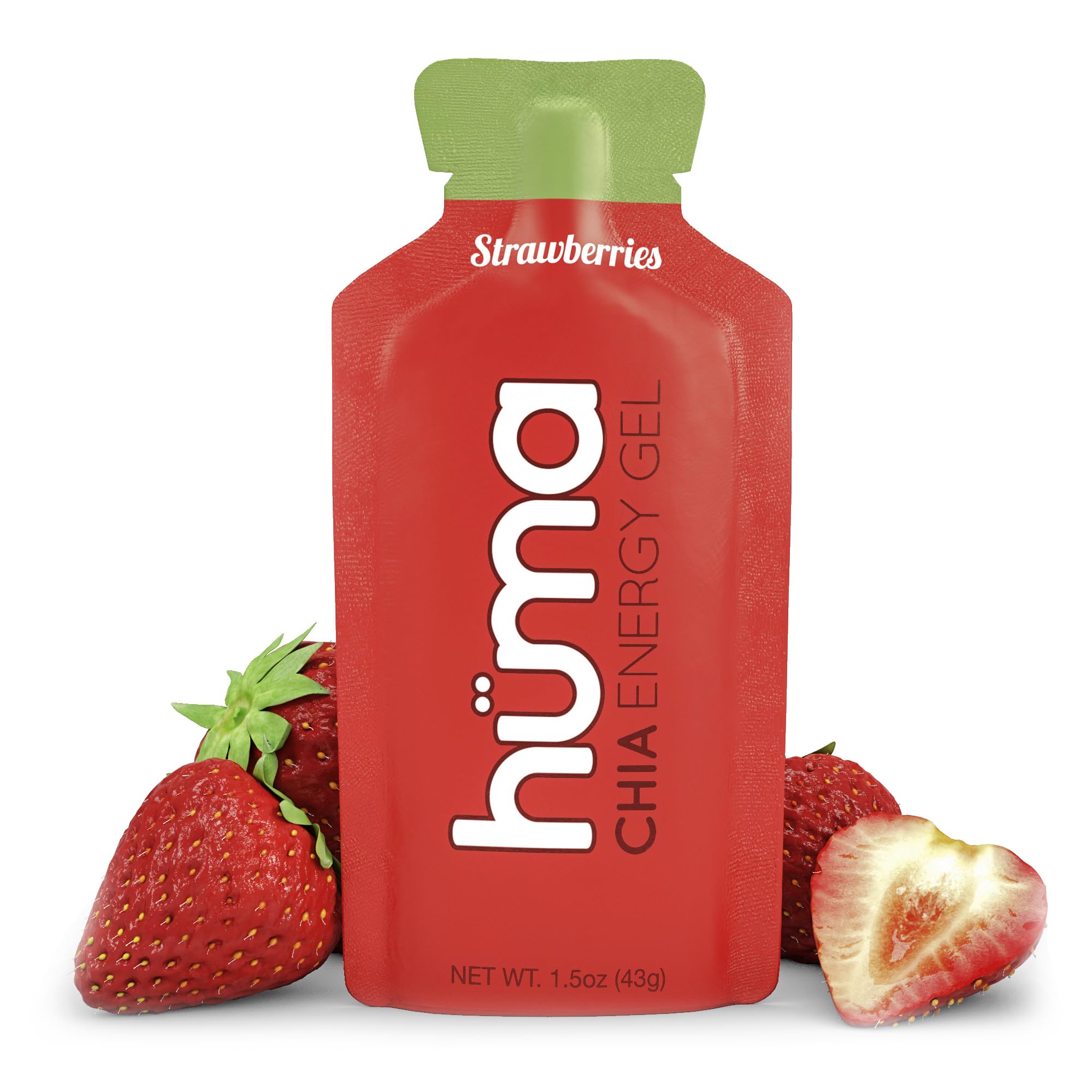 Gel énergétique HÜMA CHIA ENERGY GEL fraises, pratique avant l'entraînement.