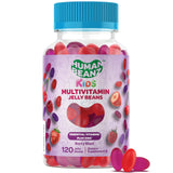 Human Beanz boîte bonbons multivitaminés saveur baies sauvages, apport quotidien facile.