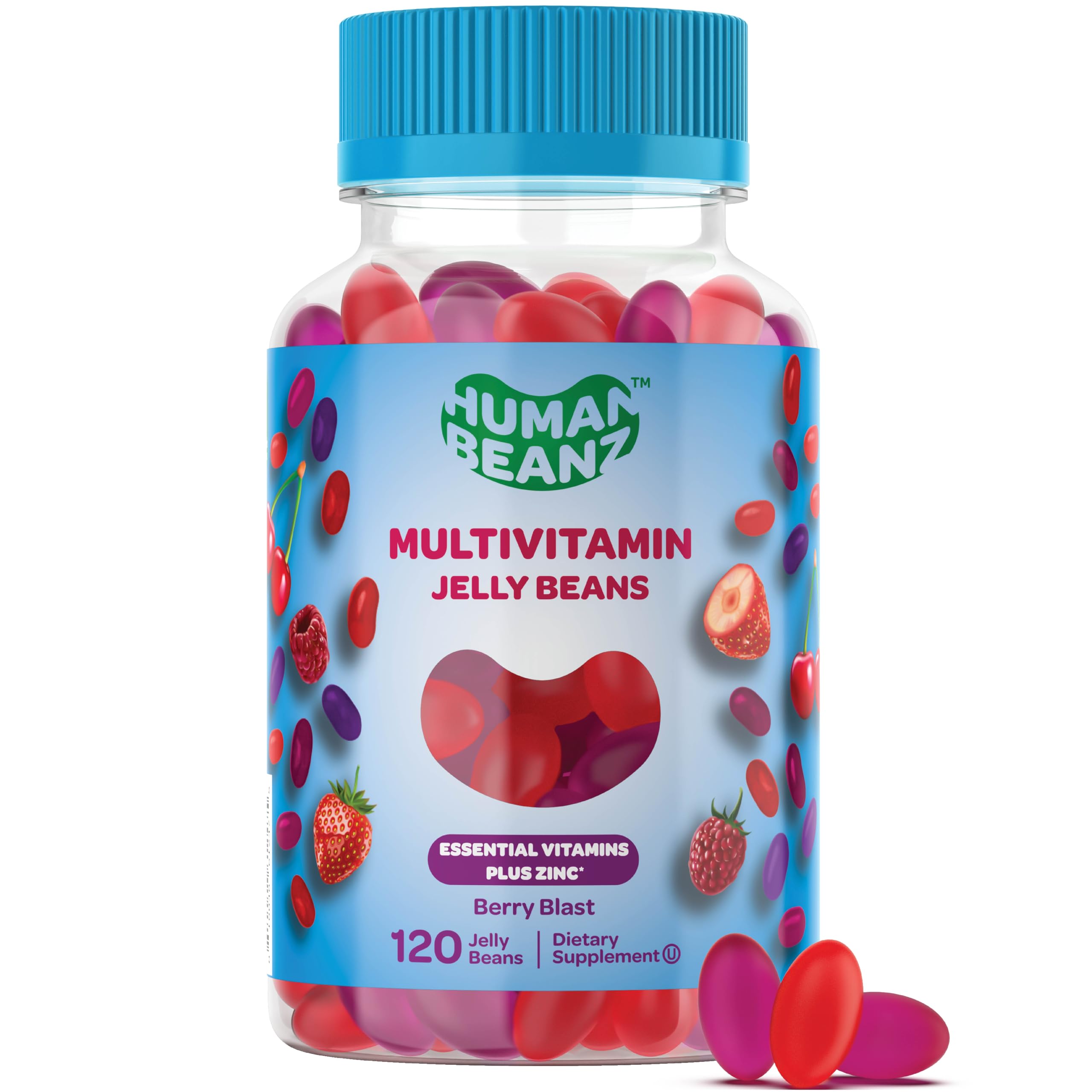 Human Beanz – bouteille de gommes multivitamines, texture gélifiée agréable.
